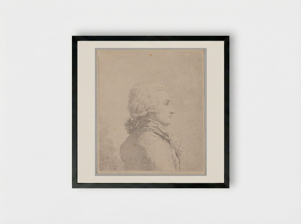 Profile Portrait of a Man - Louis Rolland Trinquesse - Framed Print Black