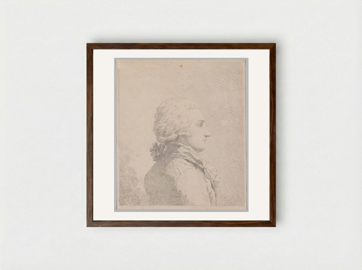 Profile Portrait of a Man - Louis Rolland Trinquesse - Framed Print Dark Wood