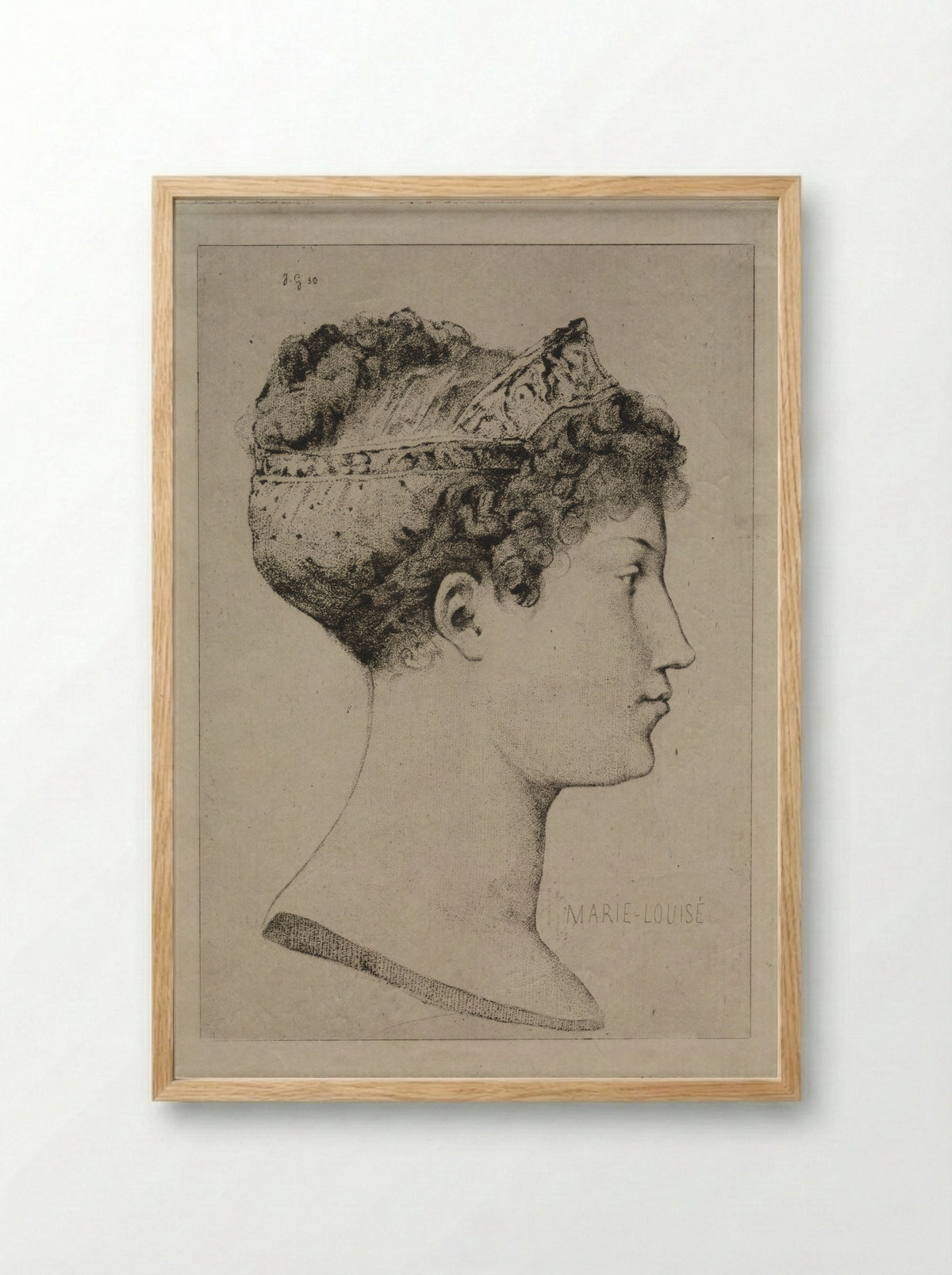 Profile of Marie-Louise - Jules de Goncourt - Framed Print Wood
