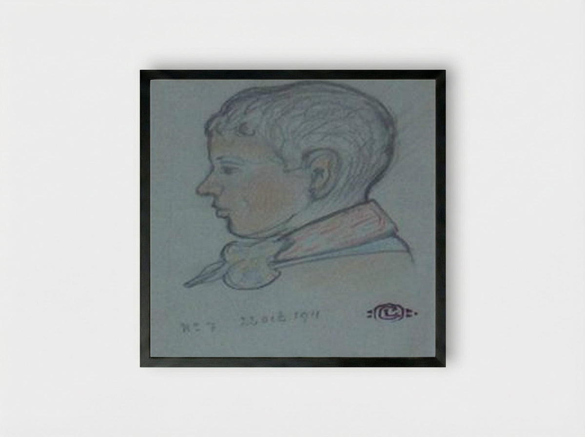 Profile of a Young Boy - Georges Lemmen - Framed Print Black