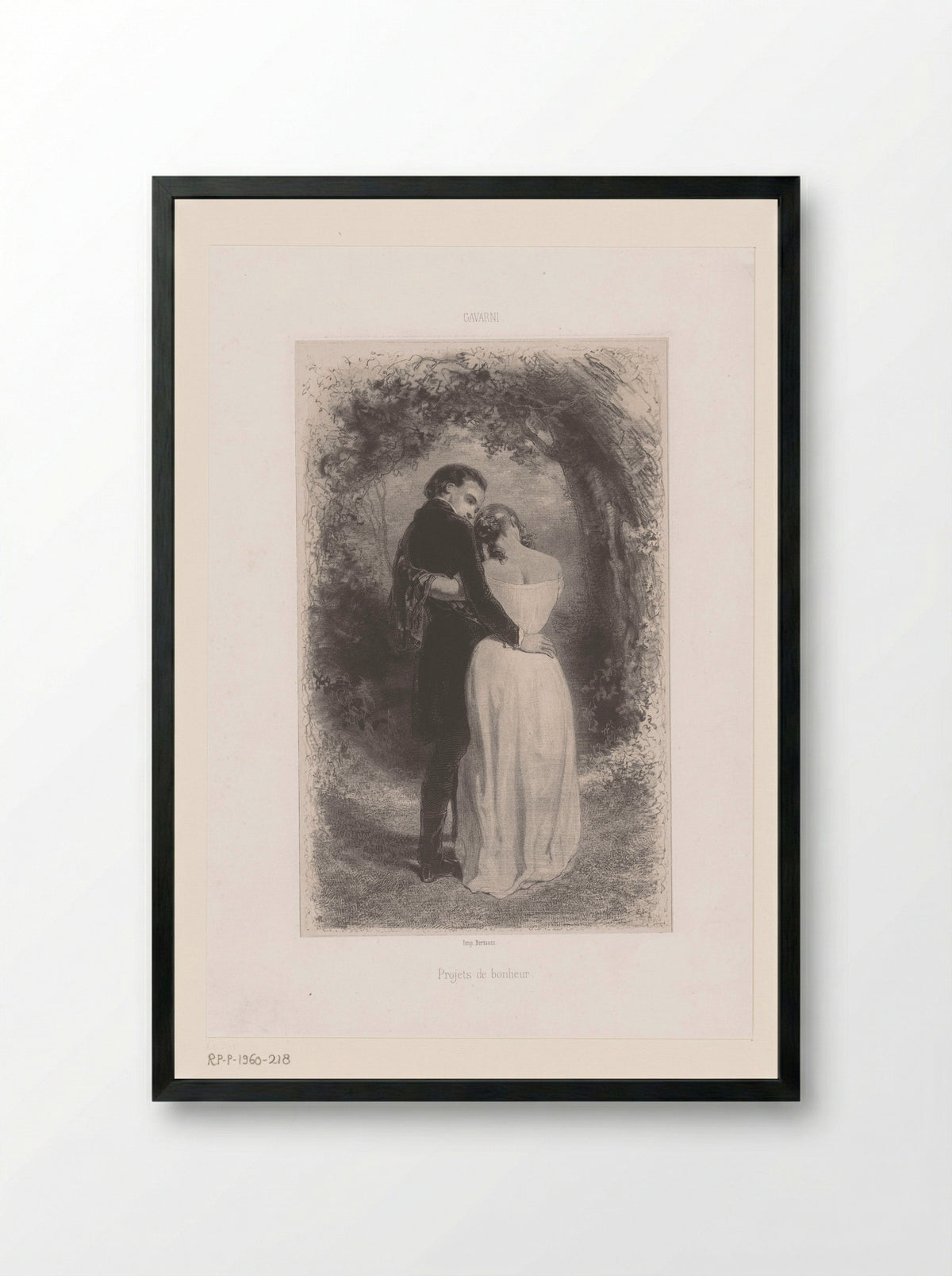 Projets de bonheur - Paul Gavarni - Framed Print Black