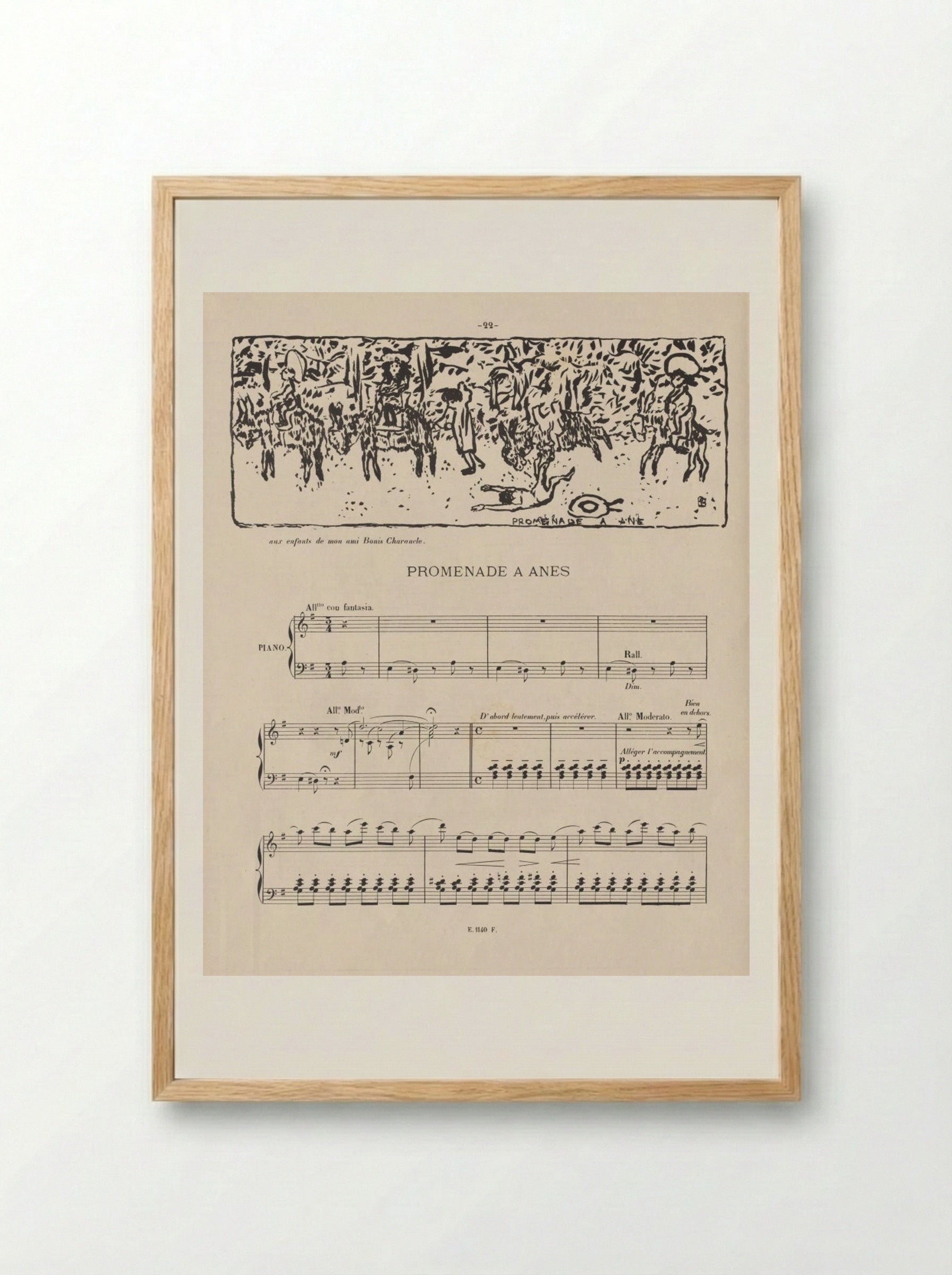 Promenade à ânes - Pierre Bonnard - Framed Print Wood