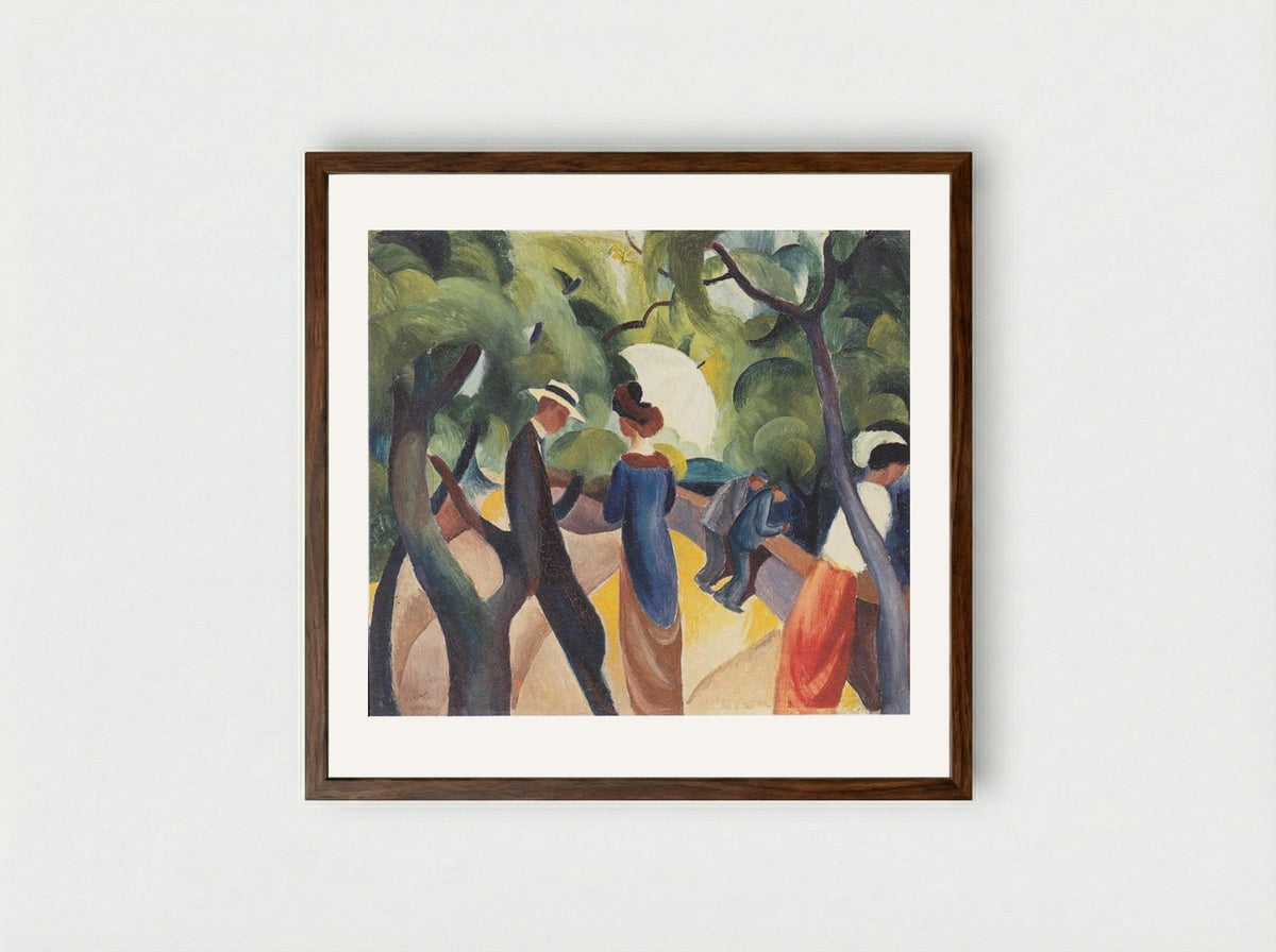 Promenaders - August Macke - Framed Print Dark Wood