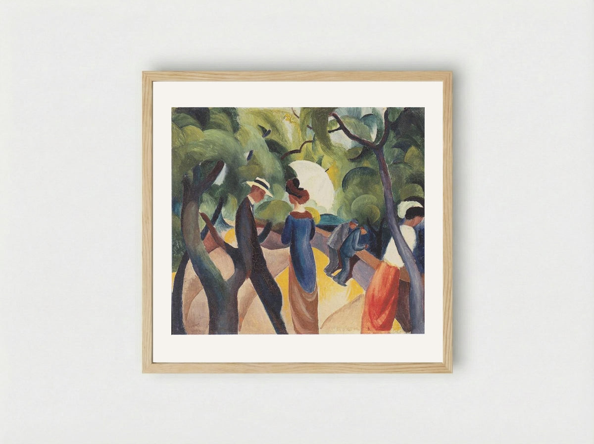 Promenaders - August Macke - Framed Print Wood