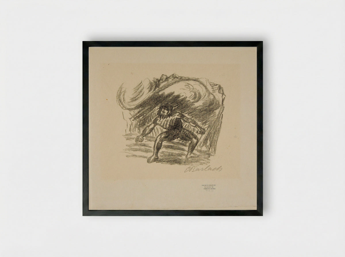 Prometheus 1: The Rebel - Ernst Barlach - Framed Print Black