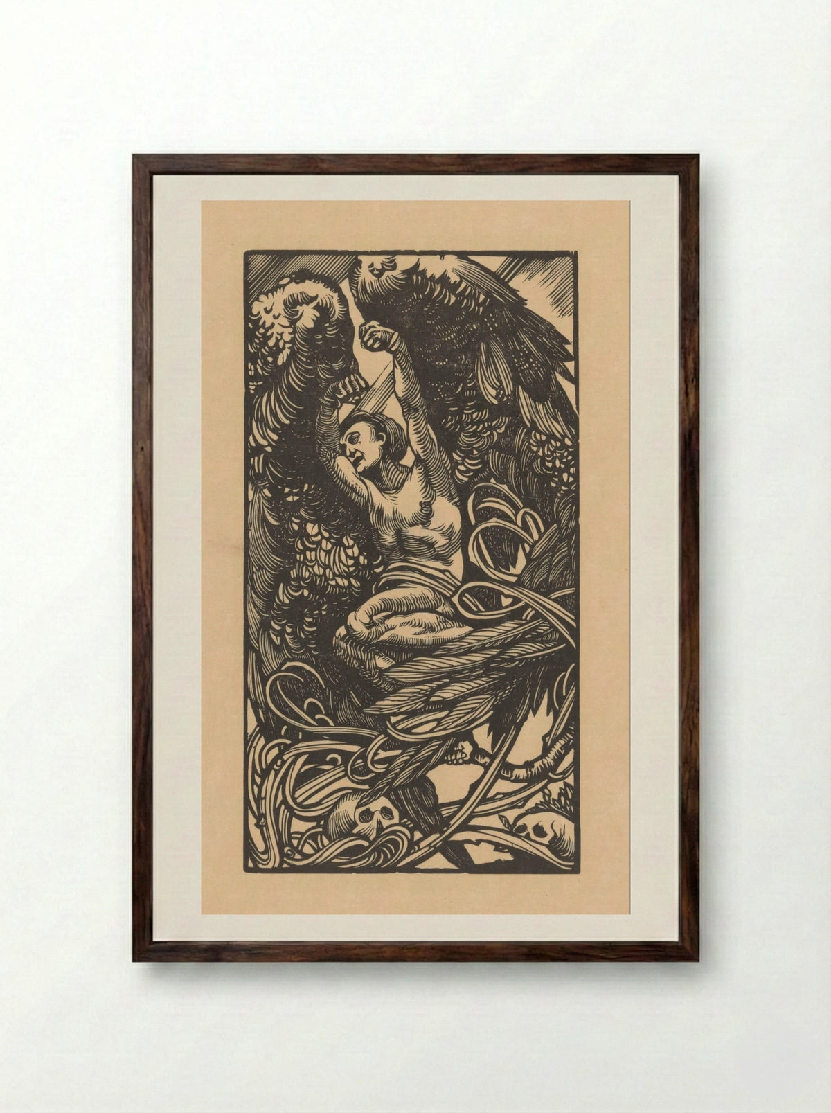 Prometheus geboeid - Johannes Josephus Aarts - Framed Print Dark Wood