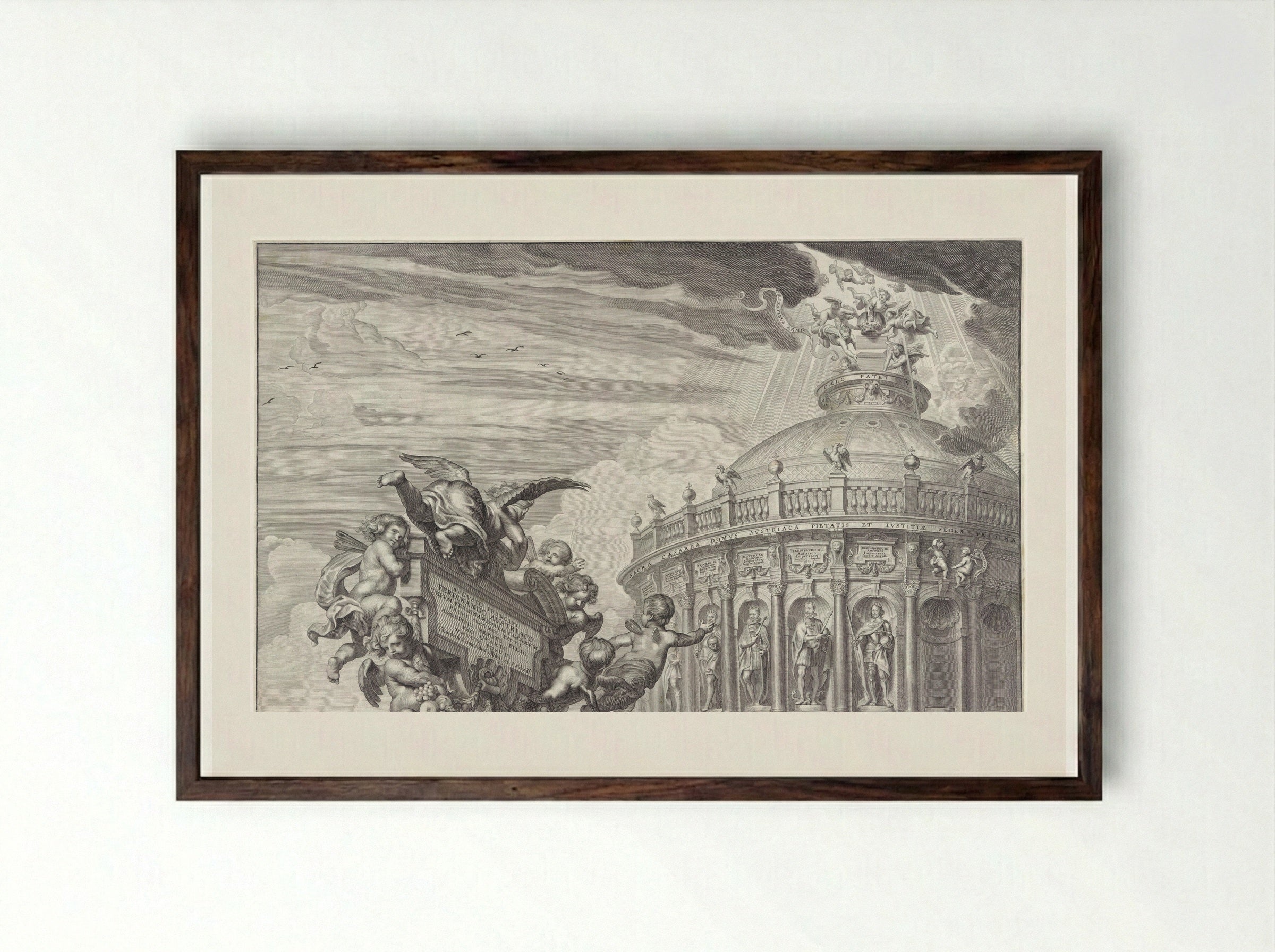 Promotieprent van Claudius von Collalto (Upper Section) - Paulus Pontius - Framed Print Dark Wood