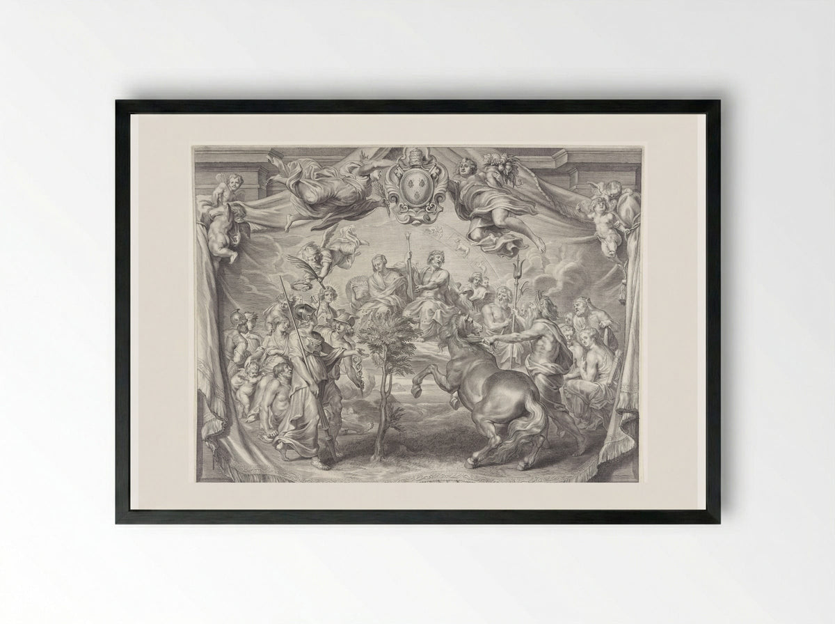 Promotional Print for Charles de La Vieuville (Upper Section) - Paulus Pontius - Framed Print Black