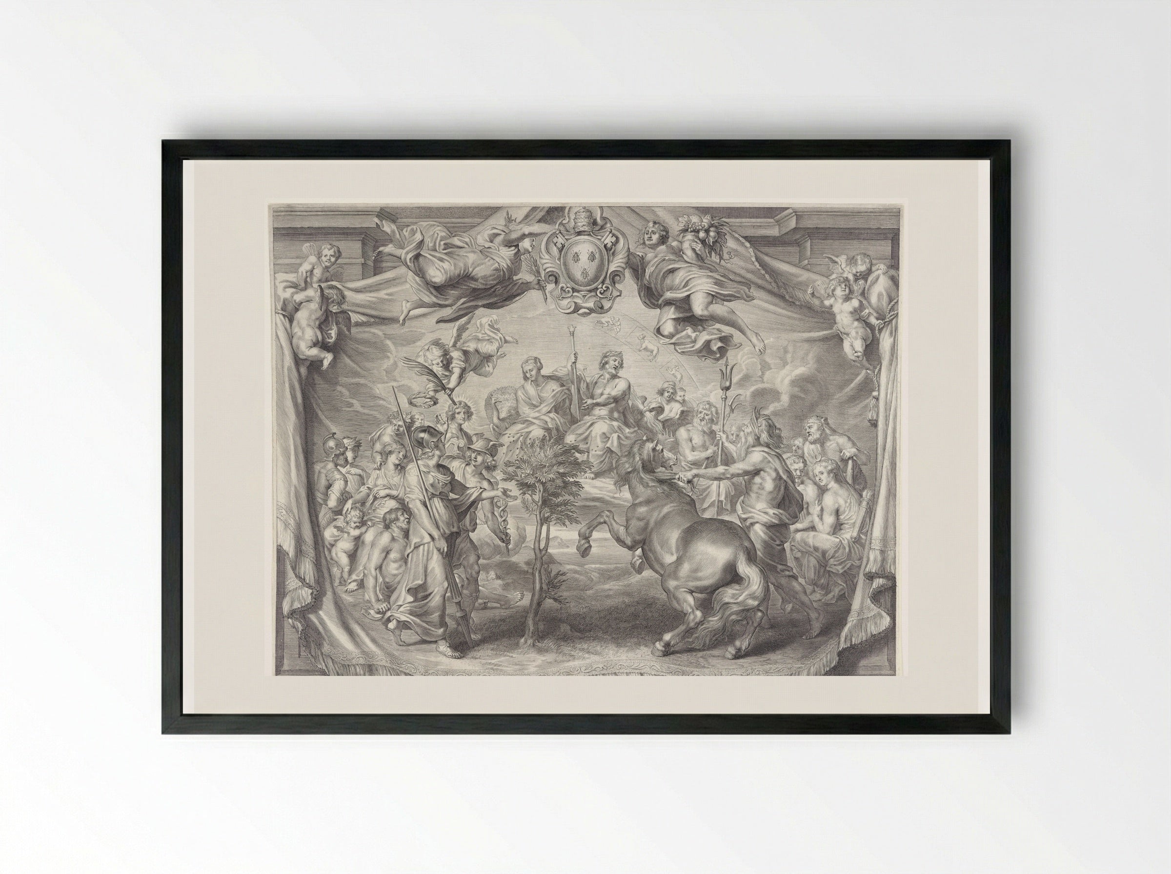 Promotional Print for Charles de La Vieuville (Upper Section) - Paulus Pontius - Framed Print Black