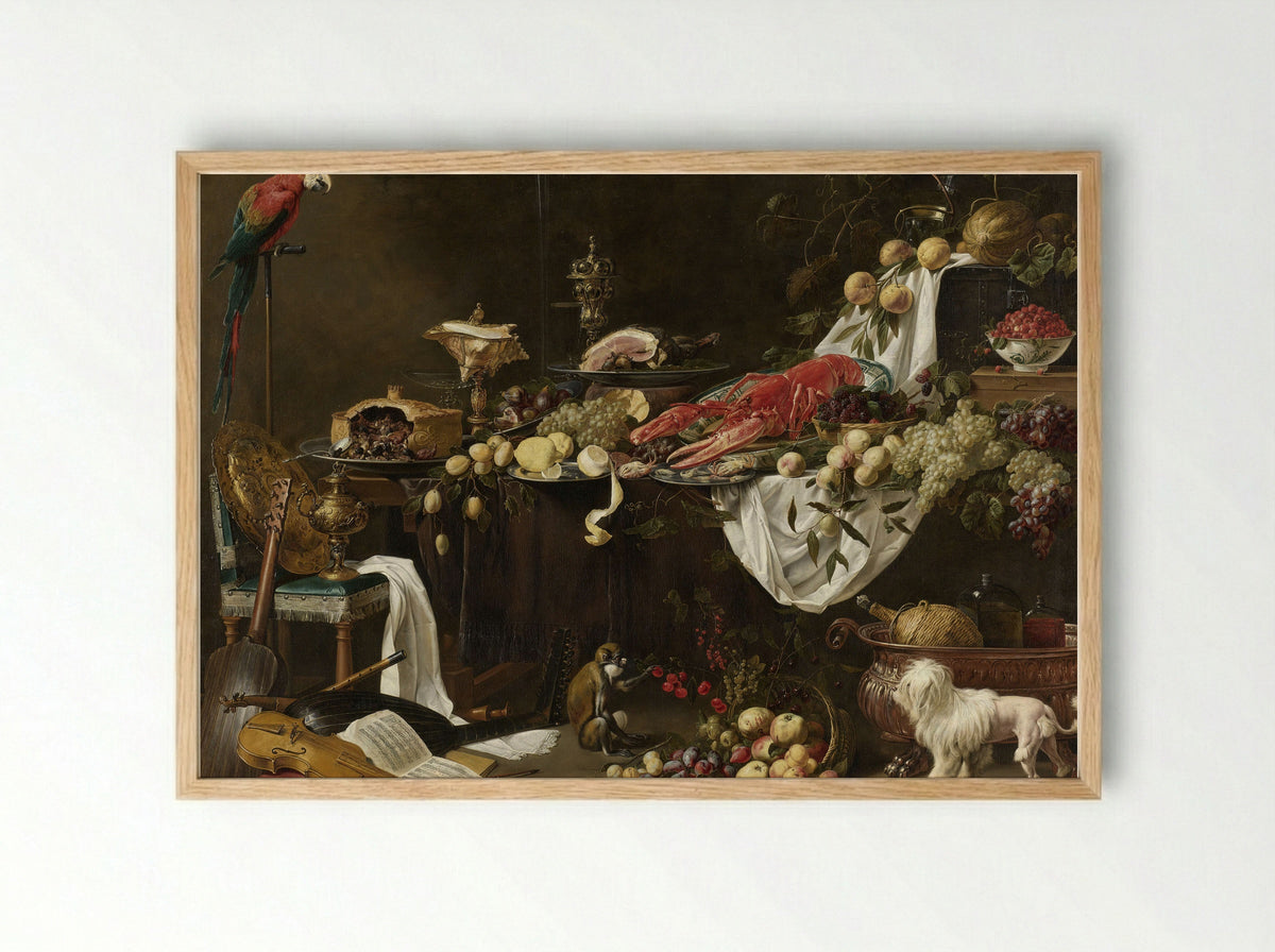 Pronkstilleven - Adriaen van Utrecht - Framed Print Wood