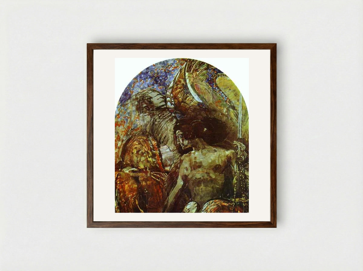 Prophet - Mikhail Vrubel - Framed Print Dark Wood