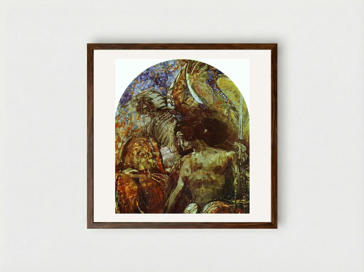 Prophet - Mikhail Vrubel - Framed Print Dark Wood