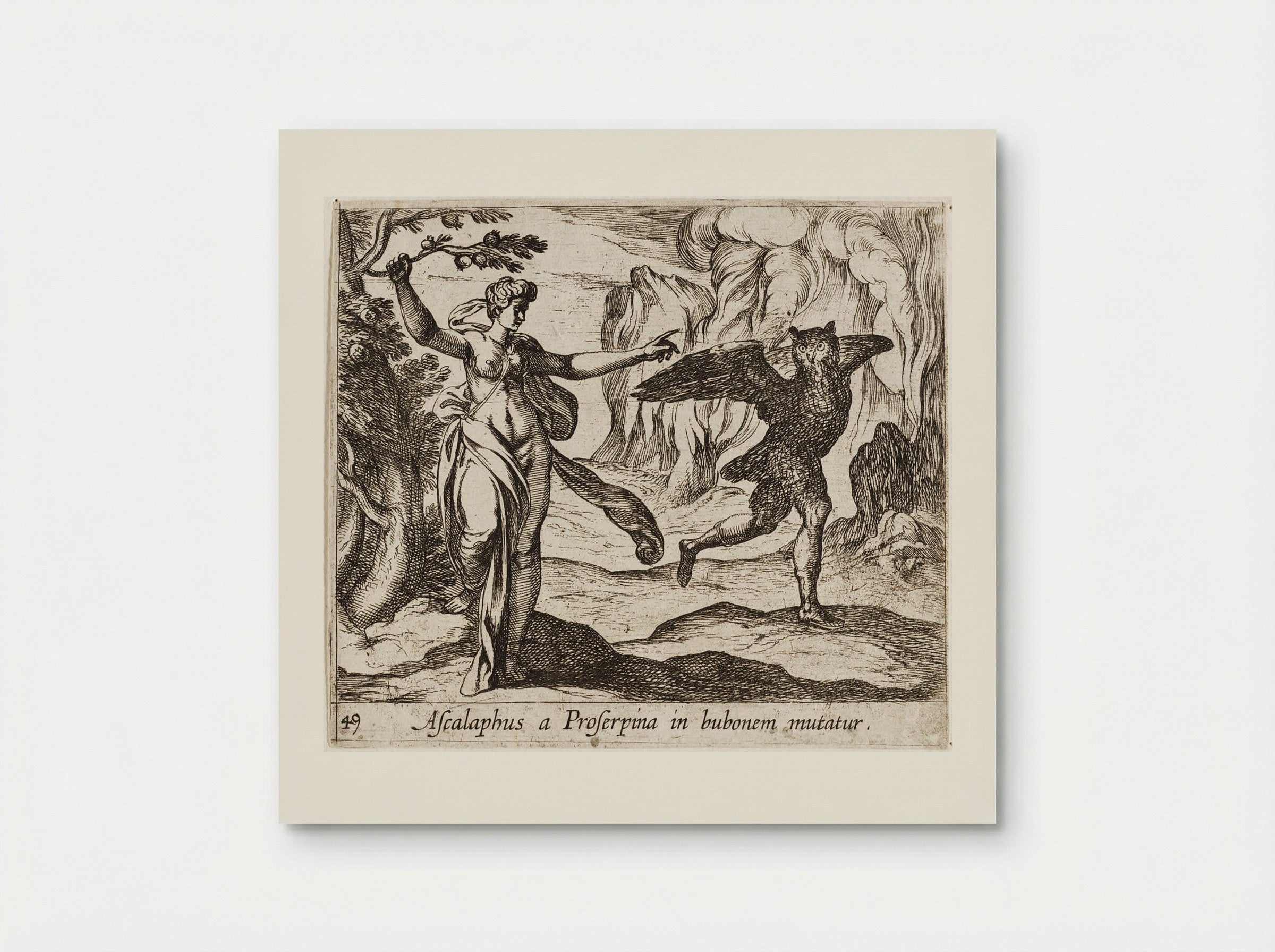 Proserpina Turning Ascalaphus into an Owl - Antonio Tempesta - Poster