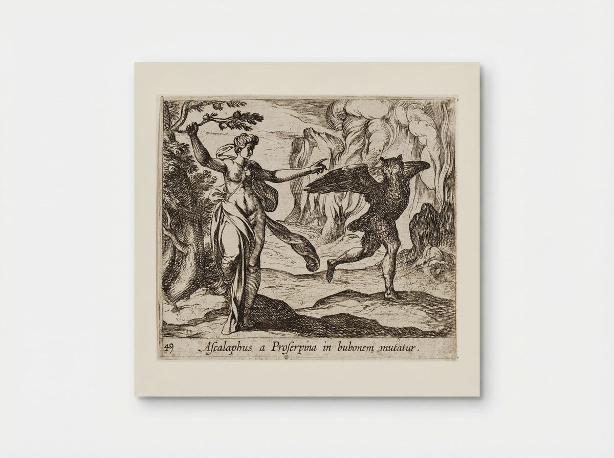 Proserpina Turning Ascalaphus into an Owl - Antonio Tempesta - Poster