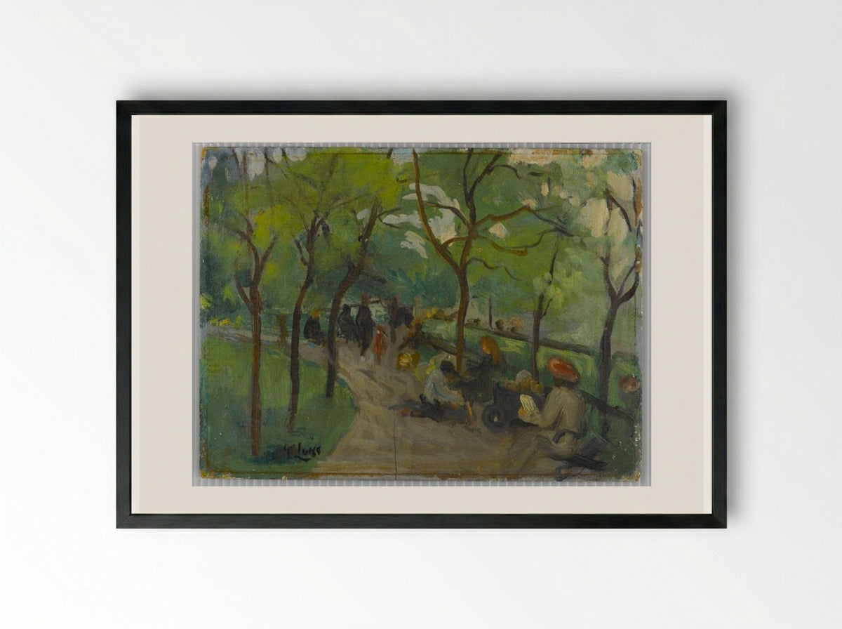 Prospect Park - George Luks - Framed Print Black