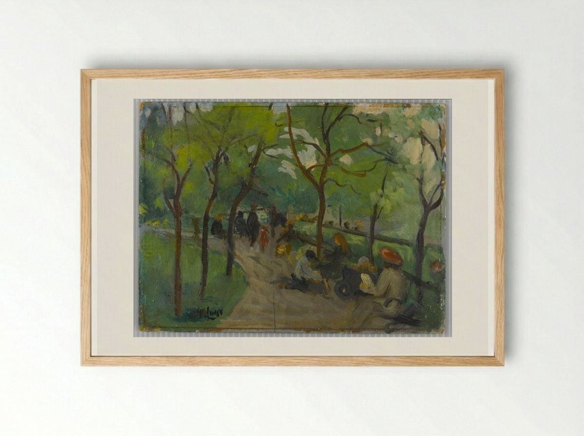 Prospect Park - George Luks - Framed Print Wood