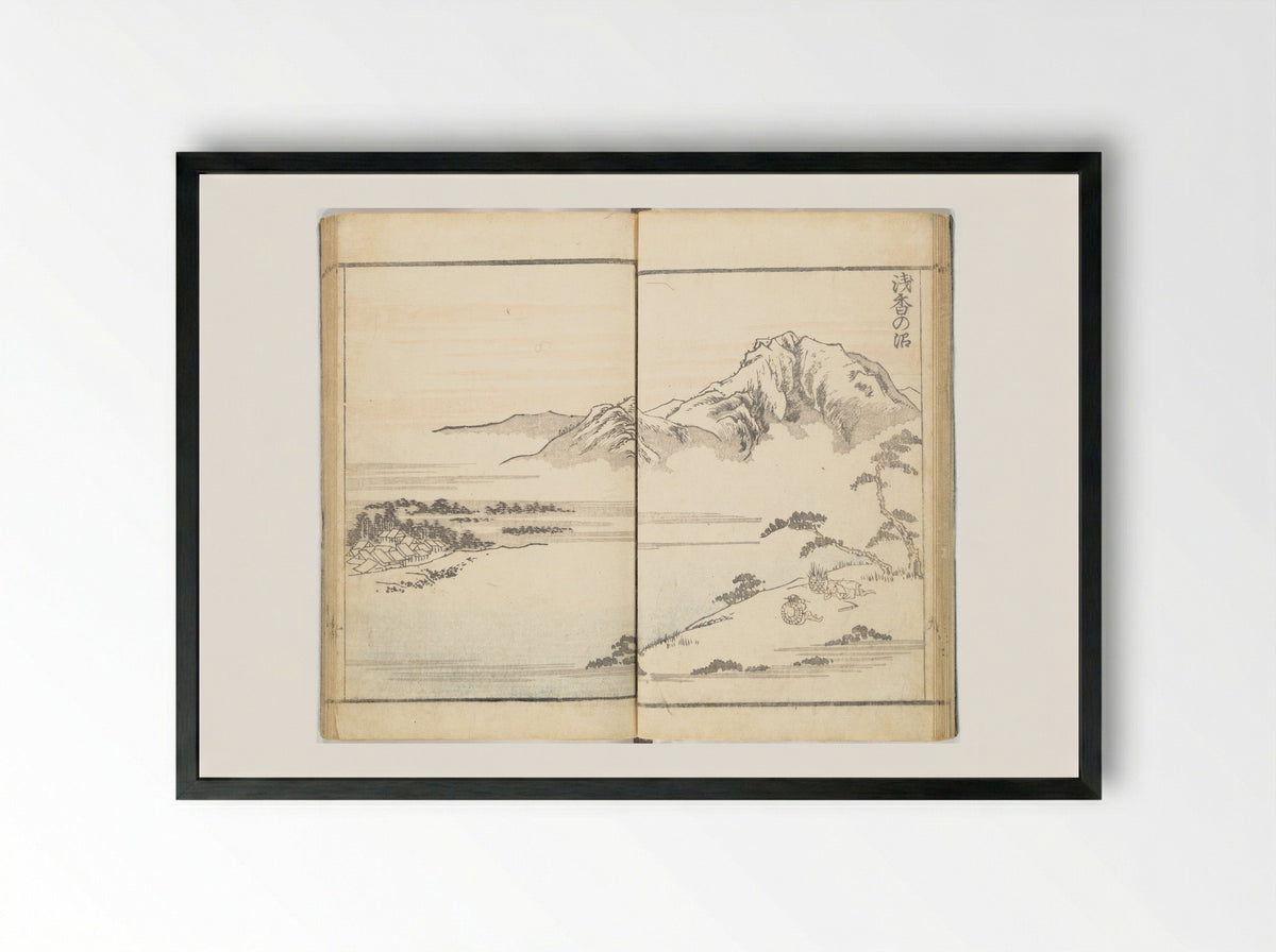 Prospects and Views, Picture Album of Landscapes - Kōkunsai Bairin - Framed Print Black