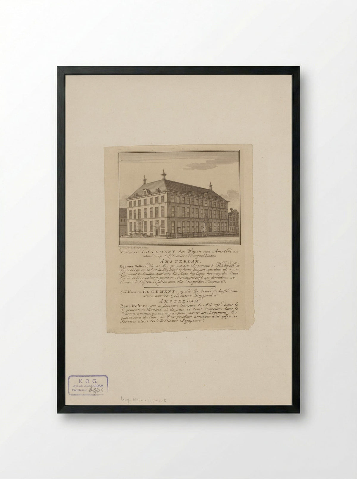 Prospectus voor herberg Het Wapen van Amsterdam - Caspar Jacobsz. Philips - Framed Print Black