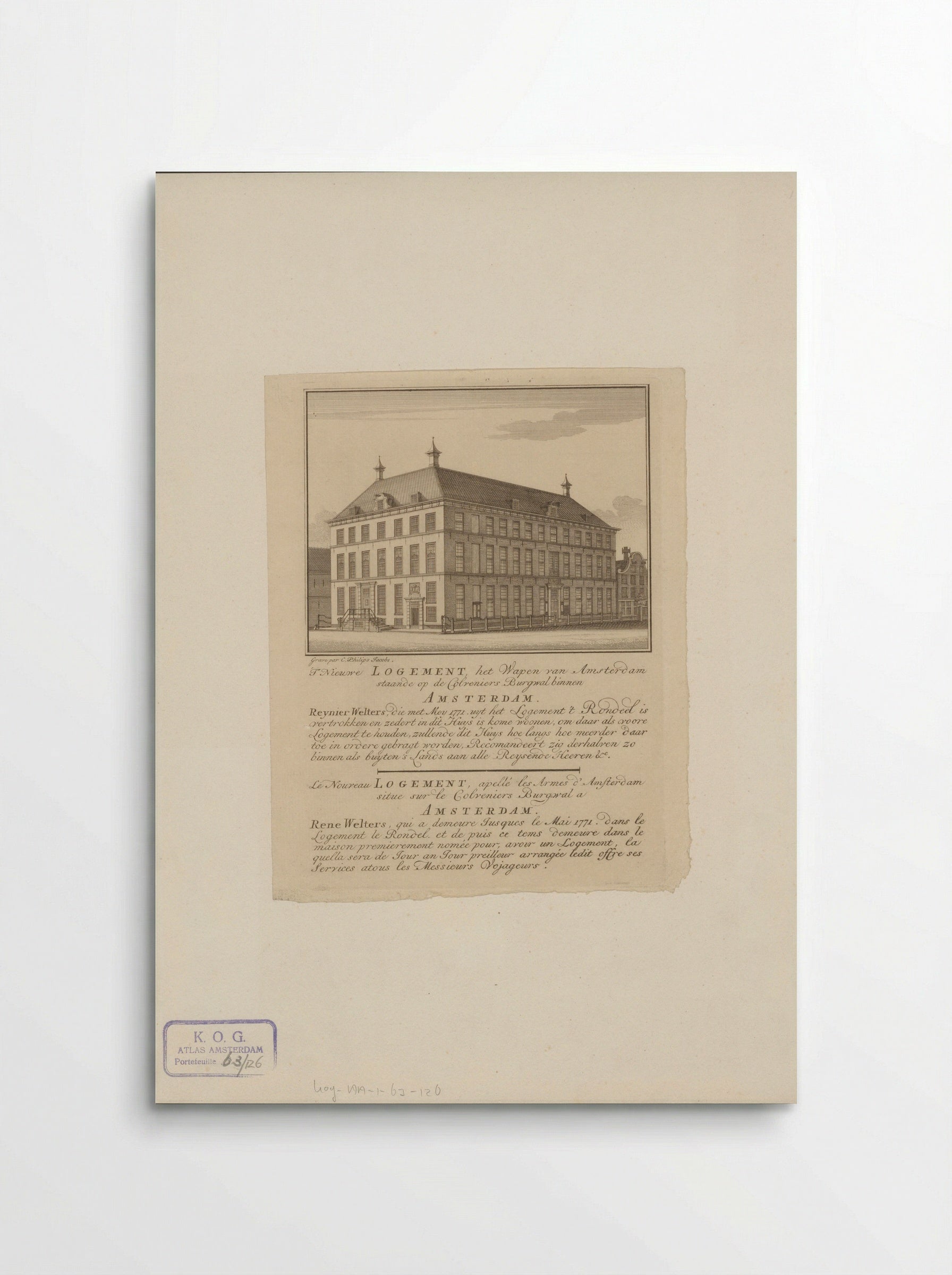 Prospectus voor herberg Het Wapen van Amsterdam - Caspar Jacobsz. Philips - Poster
