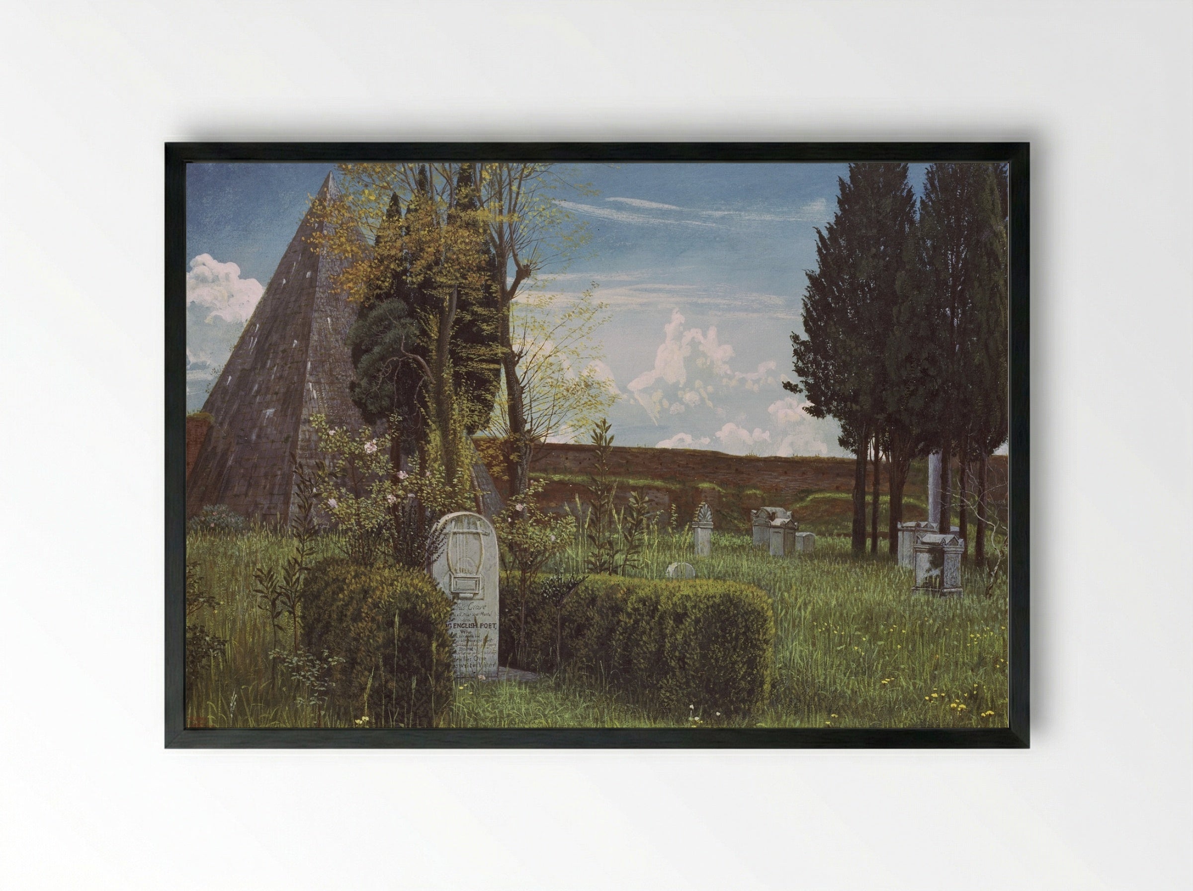 Protestant Cemetery, Rome - Walter Crane - Framed Print Black