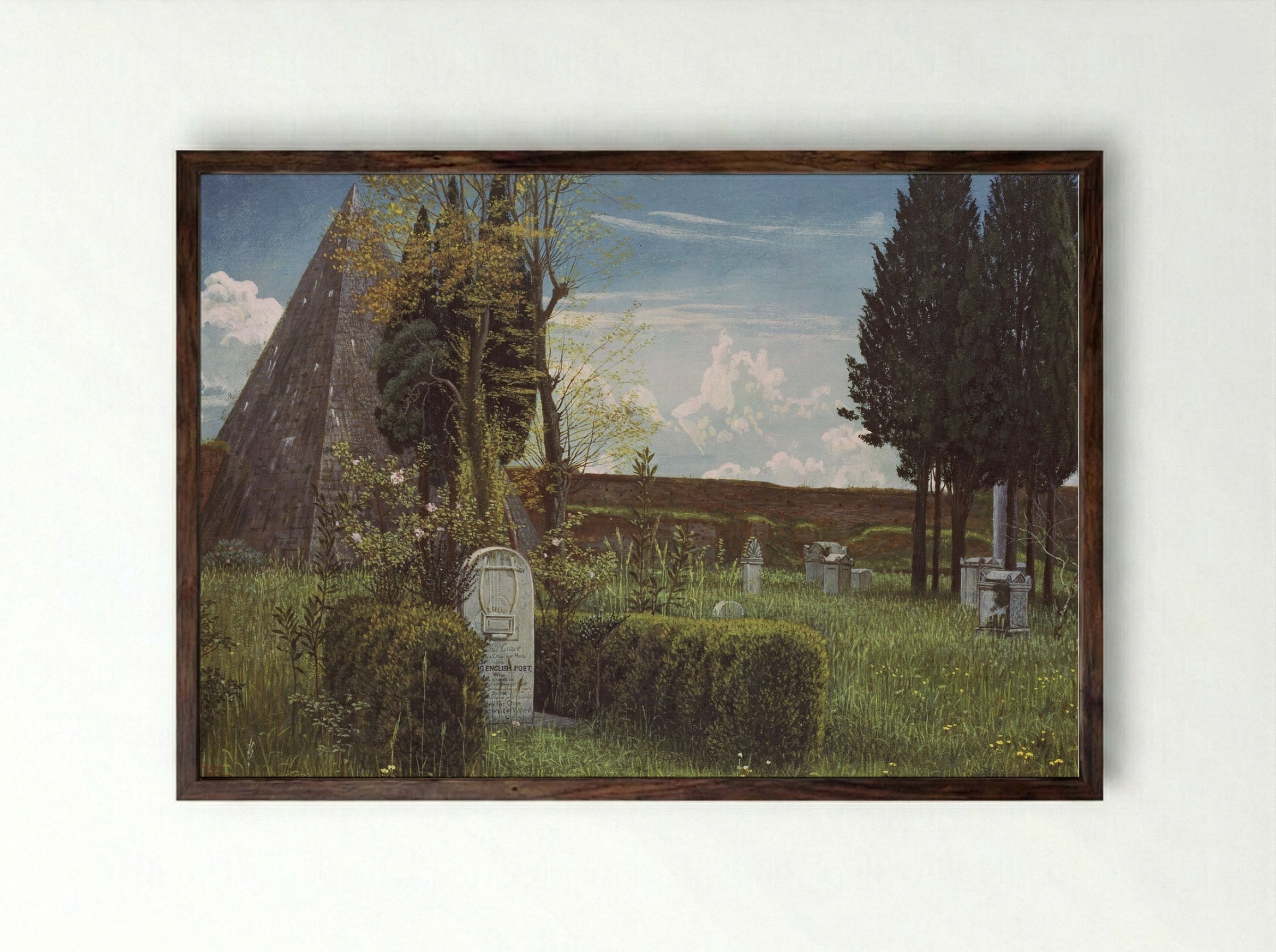Protestant Cemetery, Rome - Walter Crane - Framed Print Dark Wood