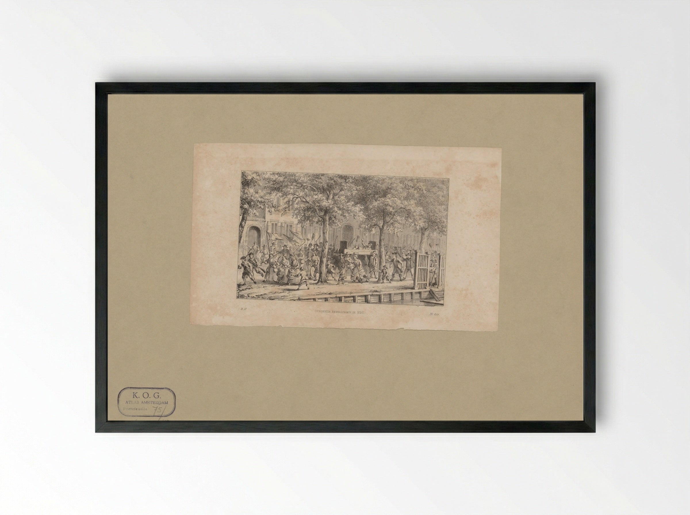 Protestoptocht tijdens het aansprekersoproer te Amsterdam - Johannes Hilverdink - Framed Print Black