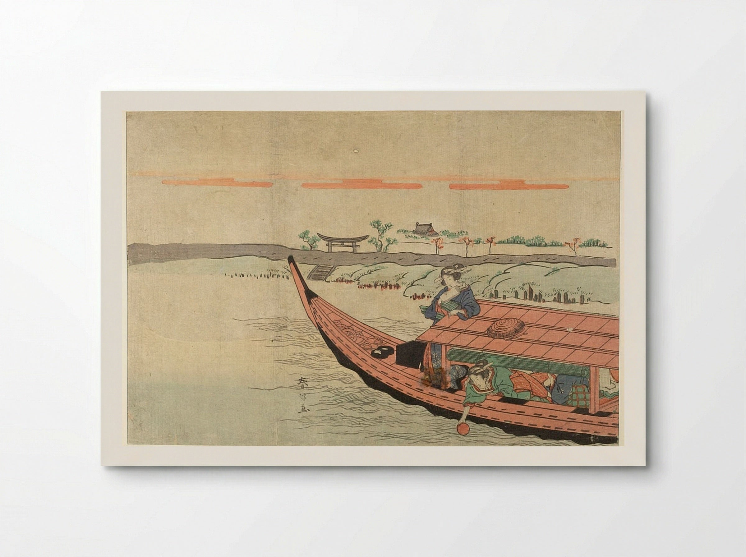 Prow of Red and Black Boat - Katsukawa Shunkō - Poster