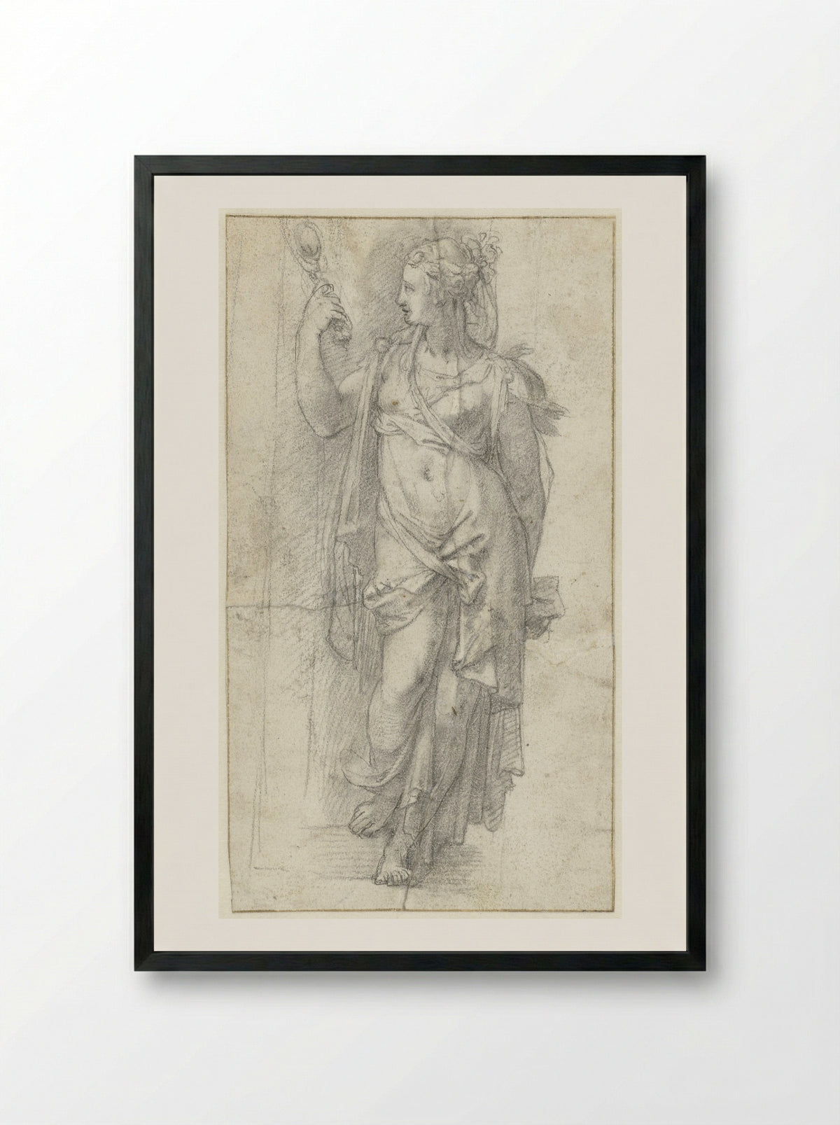 Prudentia - Alessandro Allori - Framed Print Black