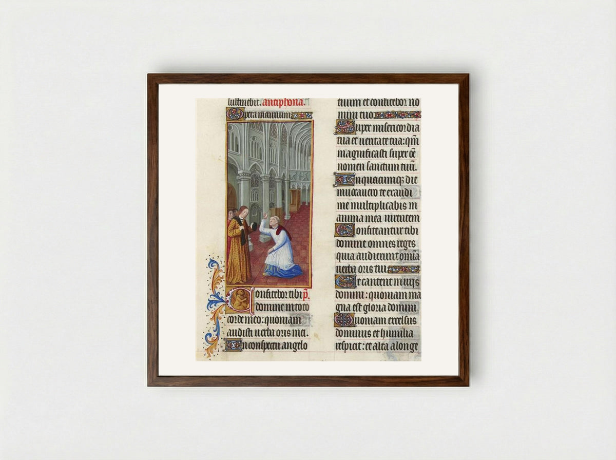 Psalm CXXXVII - Limbourg brothers - Framed Print Dark Wood