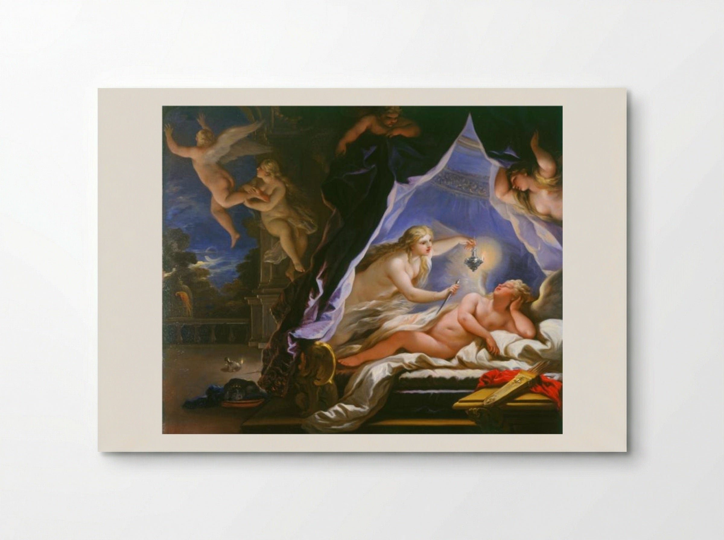 Psyche Discovering the Sleeping Cupid - Luca Giordano - Poster