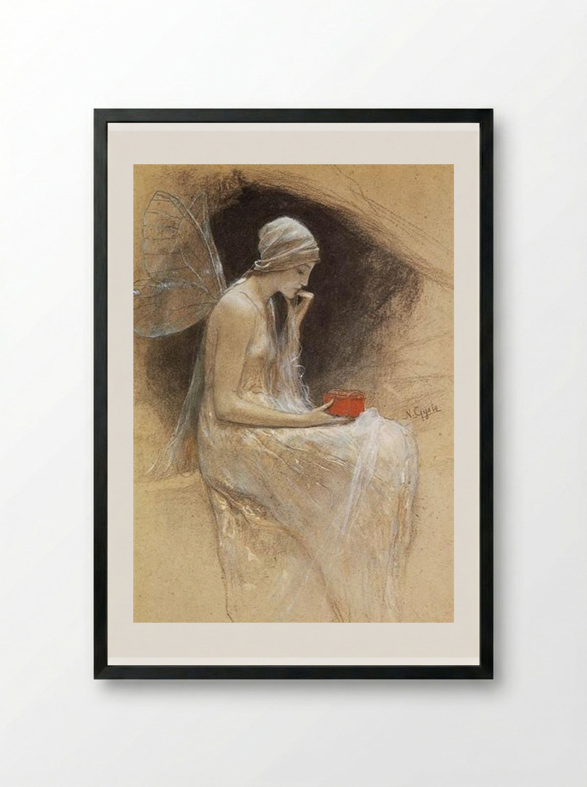 Psyche - Nikolaos Gyzis - Framed Print Black
