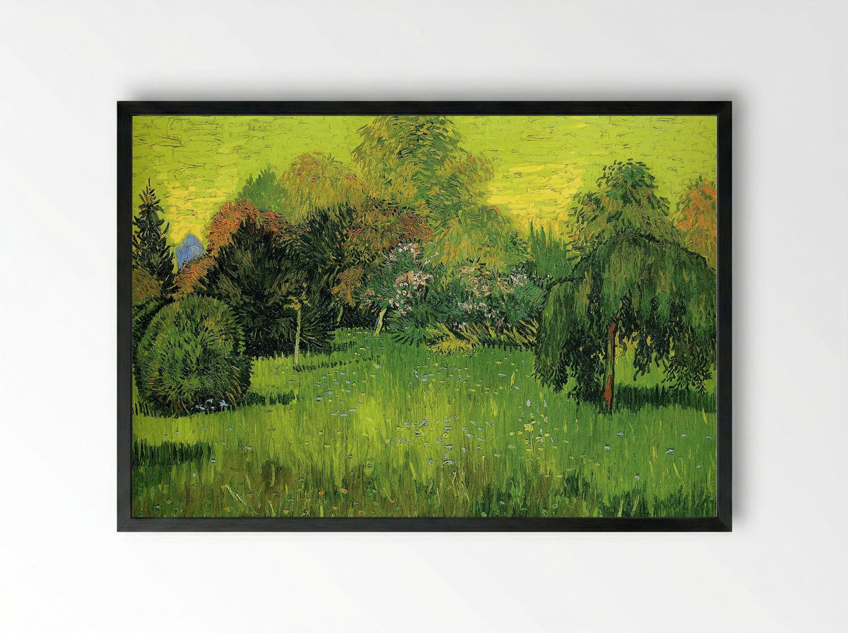 Public Park with Weeping Willow (The Poet's Garden I) - Vincent van Gogh - Framed Print Black