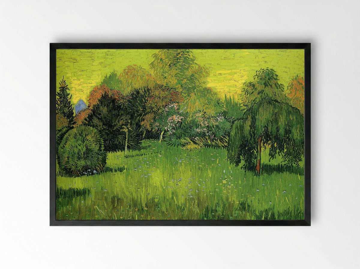 Public Park with Weeping Willow (The Poet's Garden I) - Vincent van Gogh - Framed Print Black