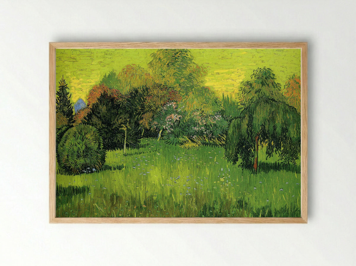 Public Park with Weeping Willow (The Poet's Garden I) - Vincent van Gogh - Framed Print Wood