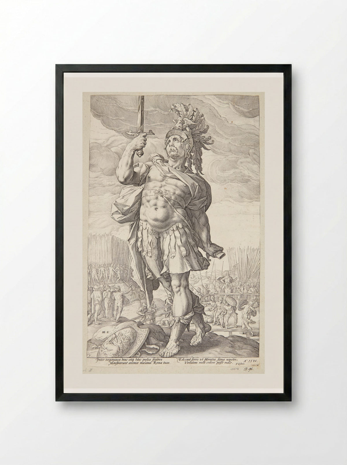 Publius Horatius - Hendrick Goltzius - Framed Print Black