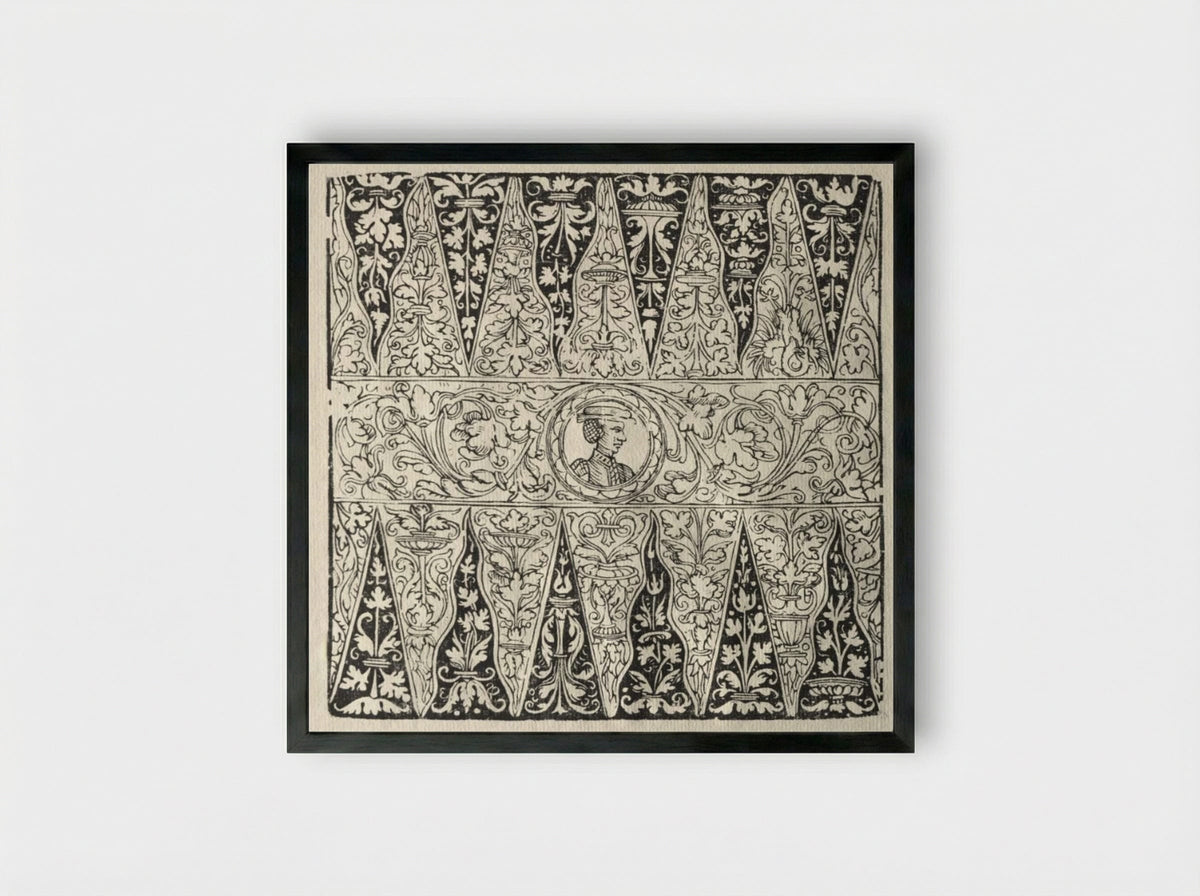 Puffspiel (Backgammon Board Design) - Peter Flötner - Framed Print Black