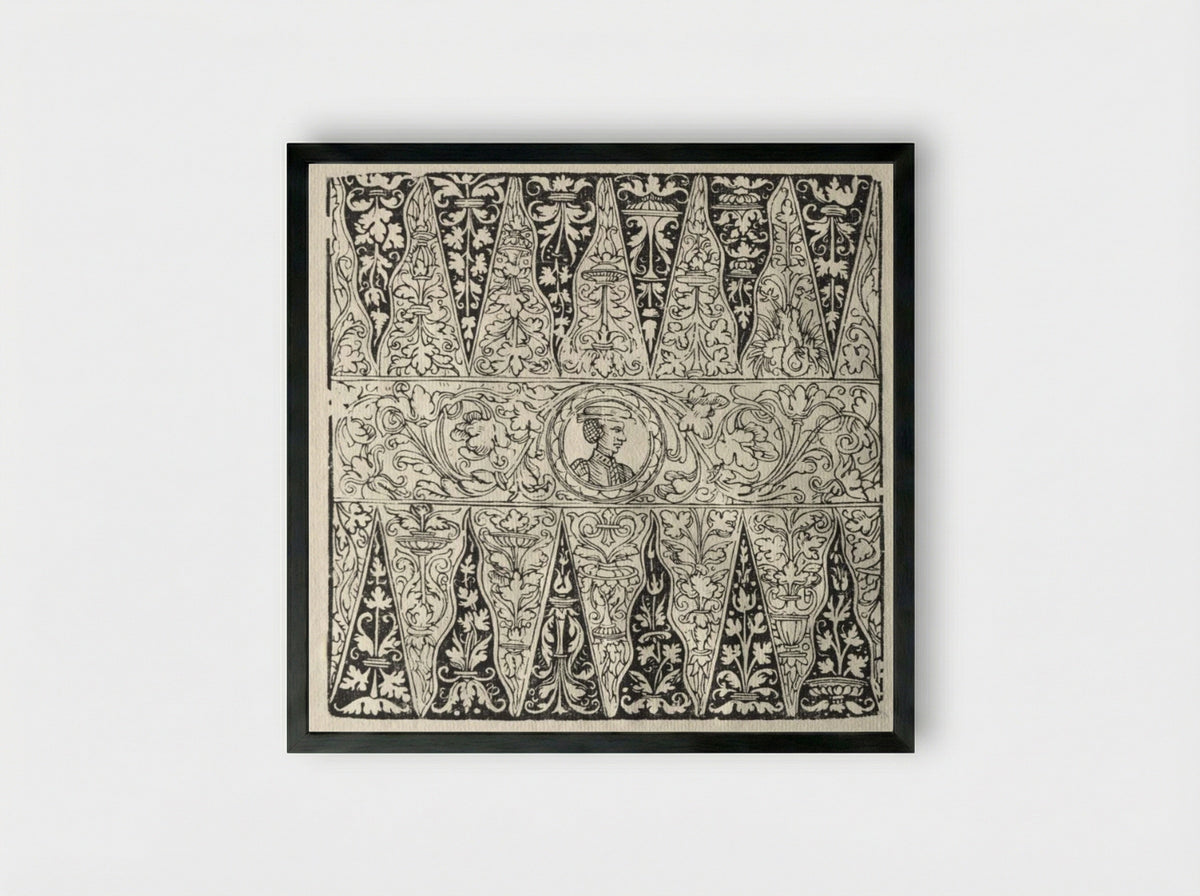 Puffspiel (Backgammon Board Design) - Peter Flötner - Framed Print Black