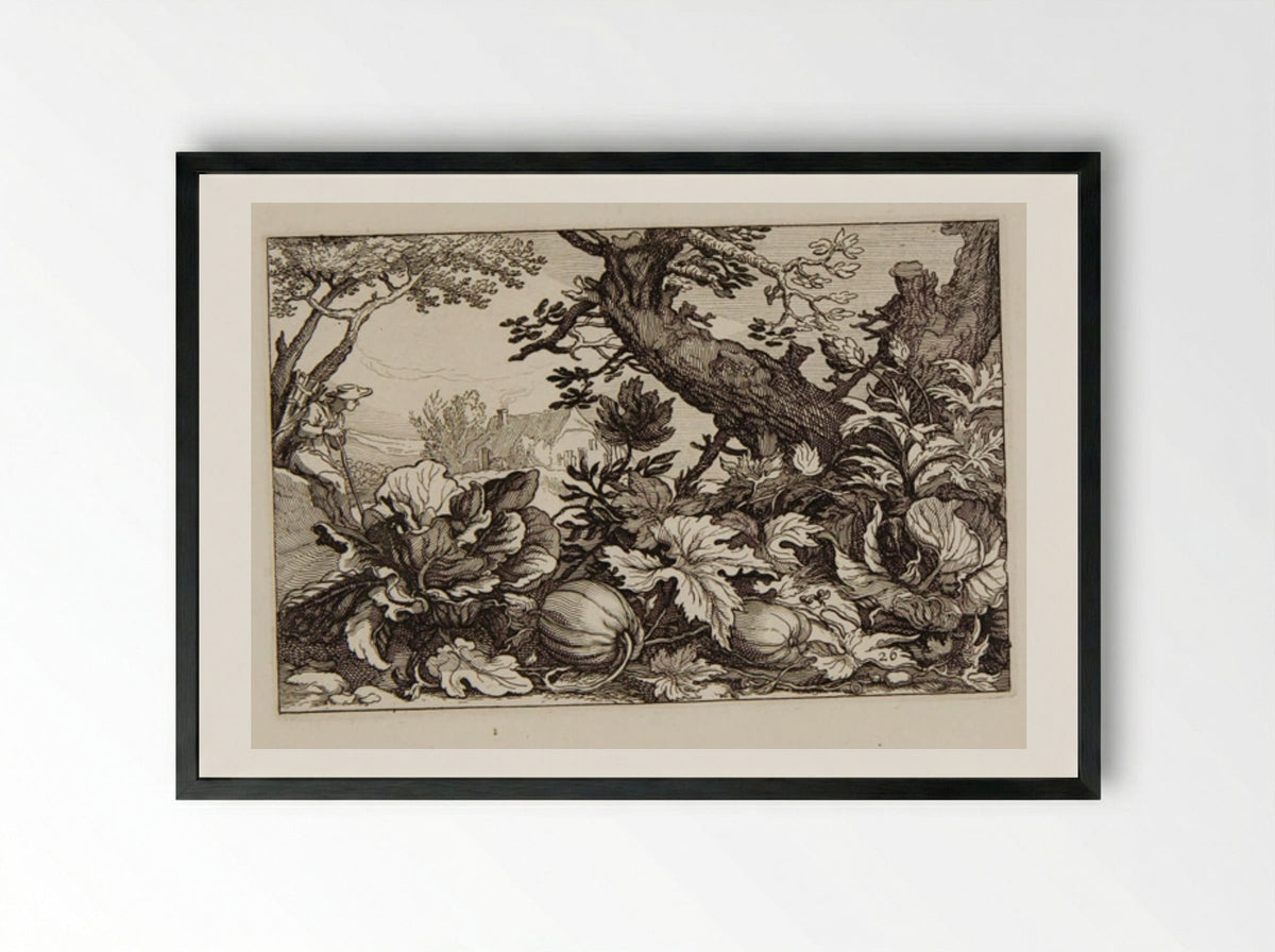 Pumpkins - Claes Jansz. Visscher - Framed Print Black