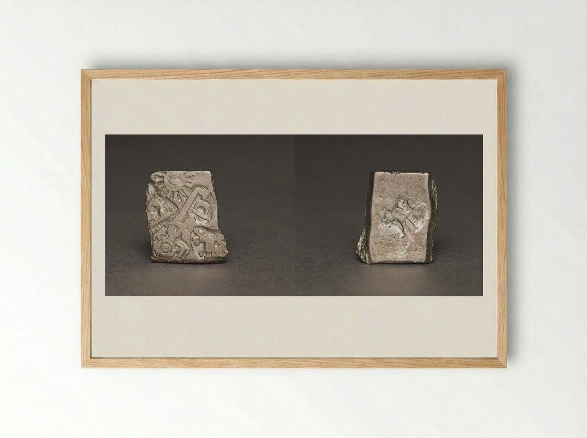 Punch-Marked Coin - Fine Art Print - Framed Print Wood