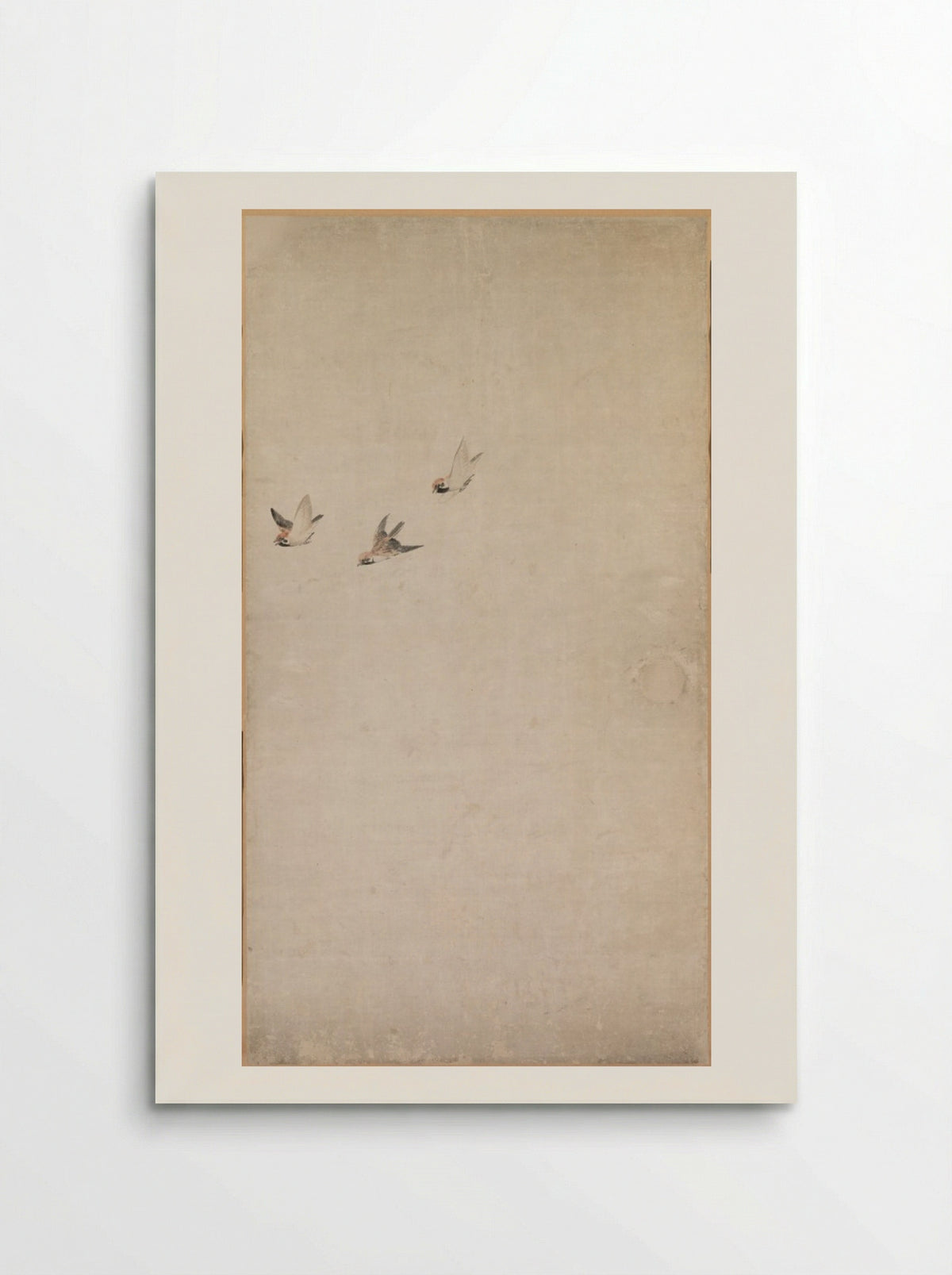 Puppies, Sparrows, and Chrysanthemums - Nagasawa Rosetsu - Poster