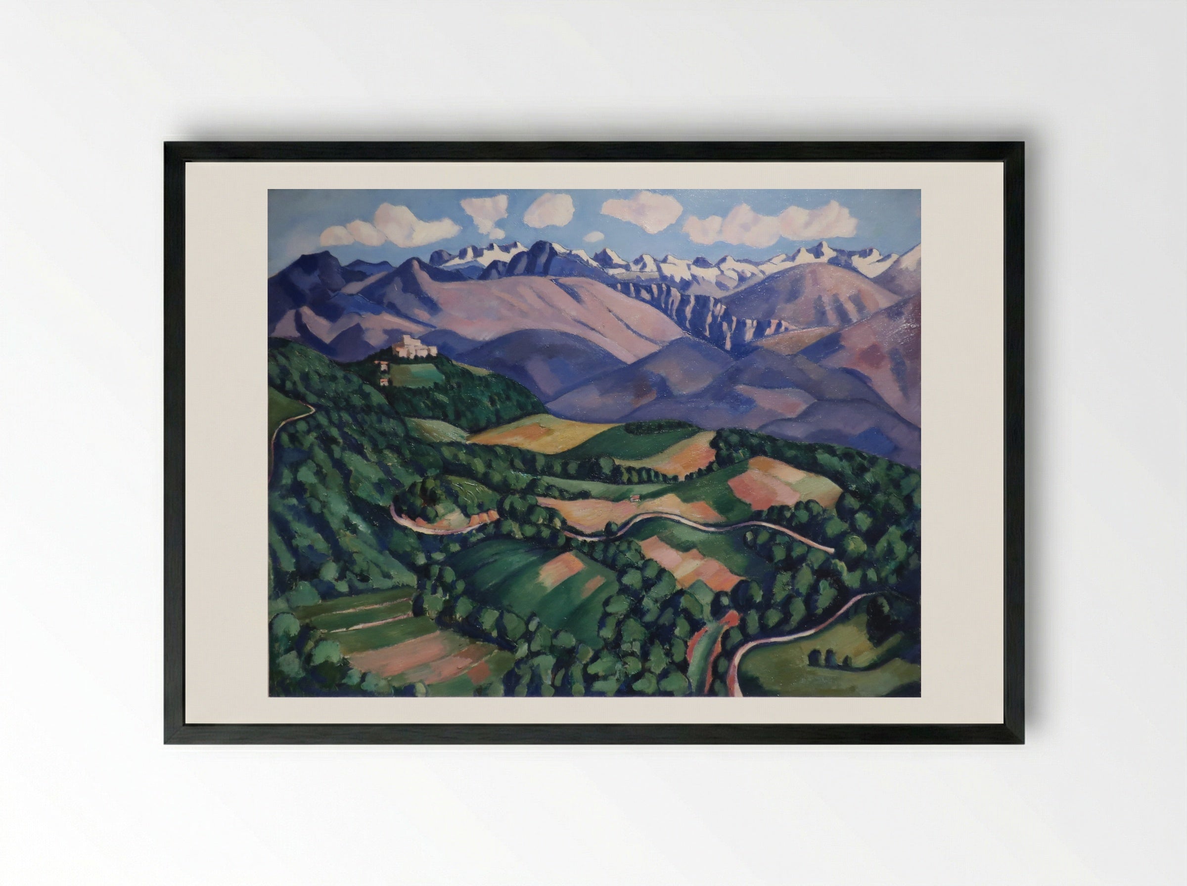 Purple Mountains, Vence - Marsden Hartley - Framed Print Black