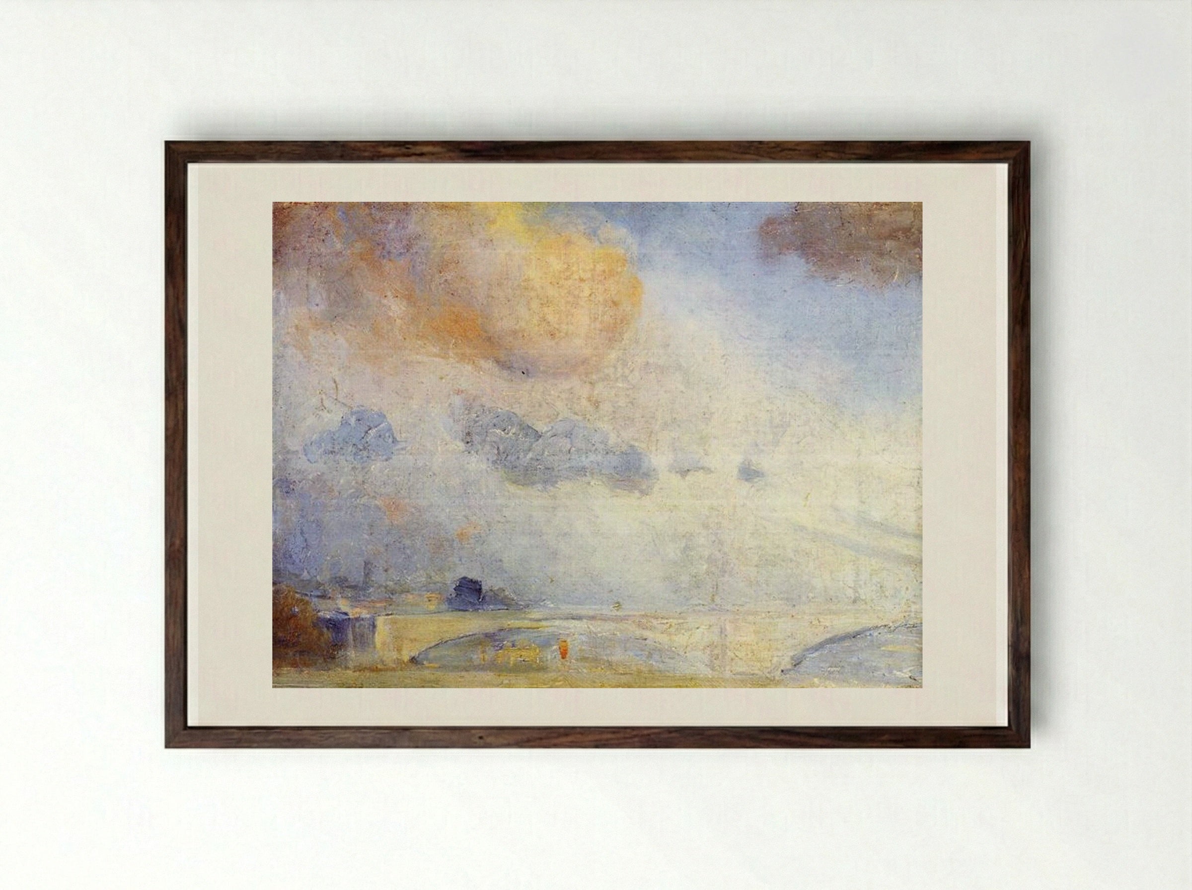 Putney Bridge, London - Tom Roberts - Framed Print Dark Wood