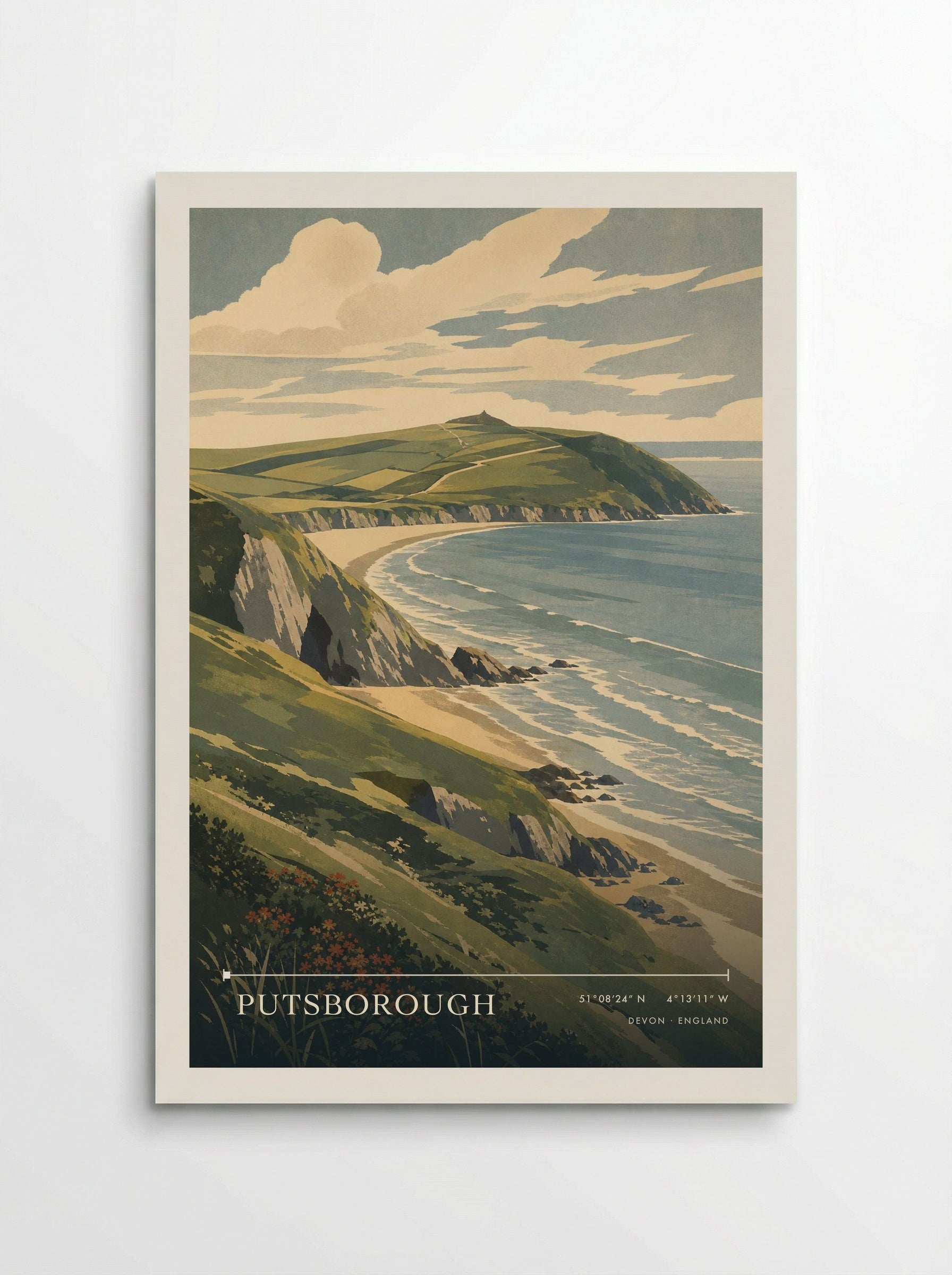 Putsborough Devon England Travel Poster - Poster