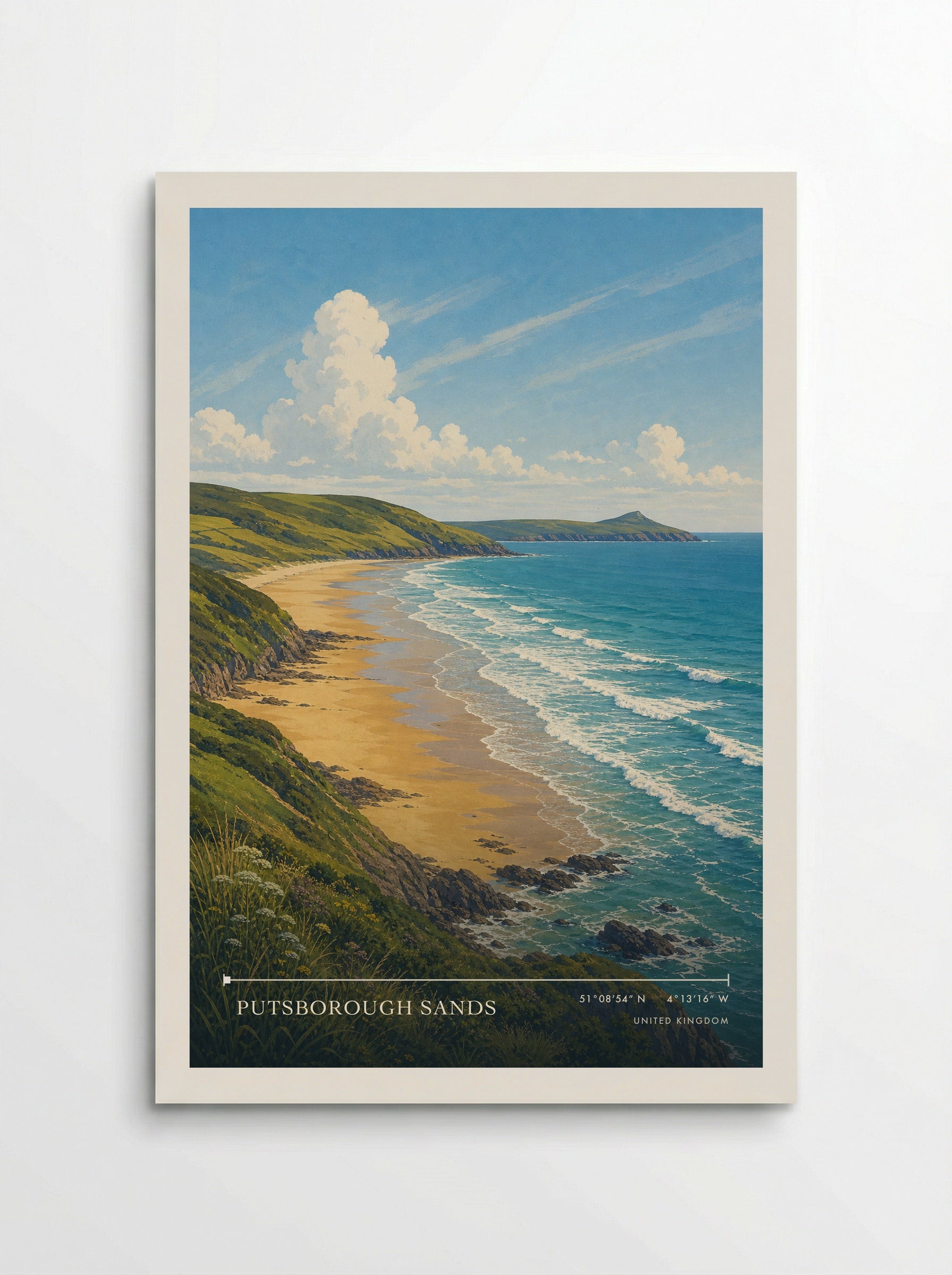Putsborough Sands United Kingdom Travel Poster - Poster