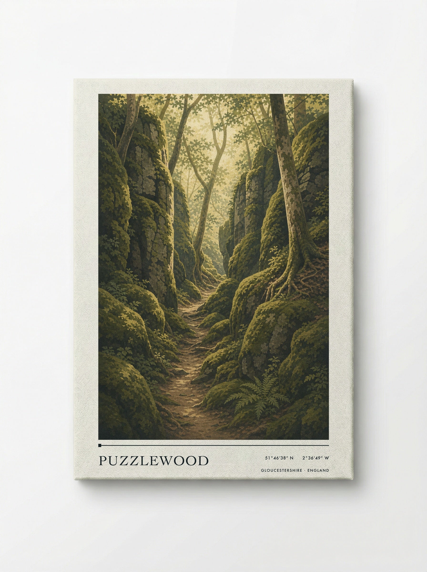 Puzzlewood Gloucestershire England Travel Poster - Canvas
