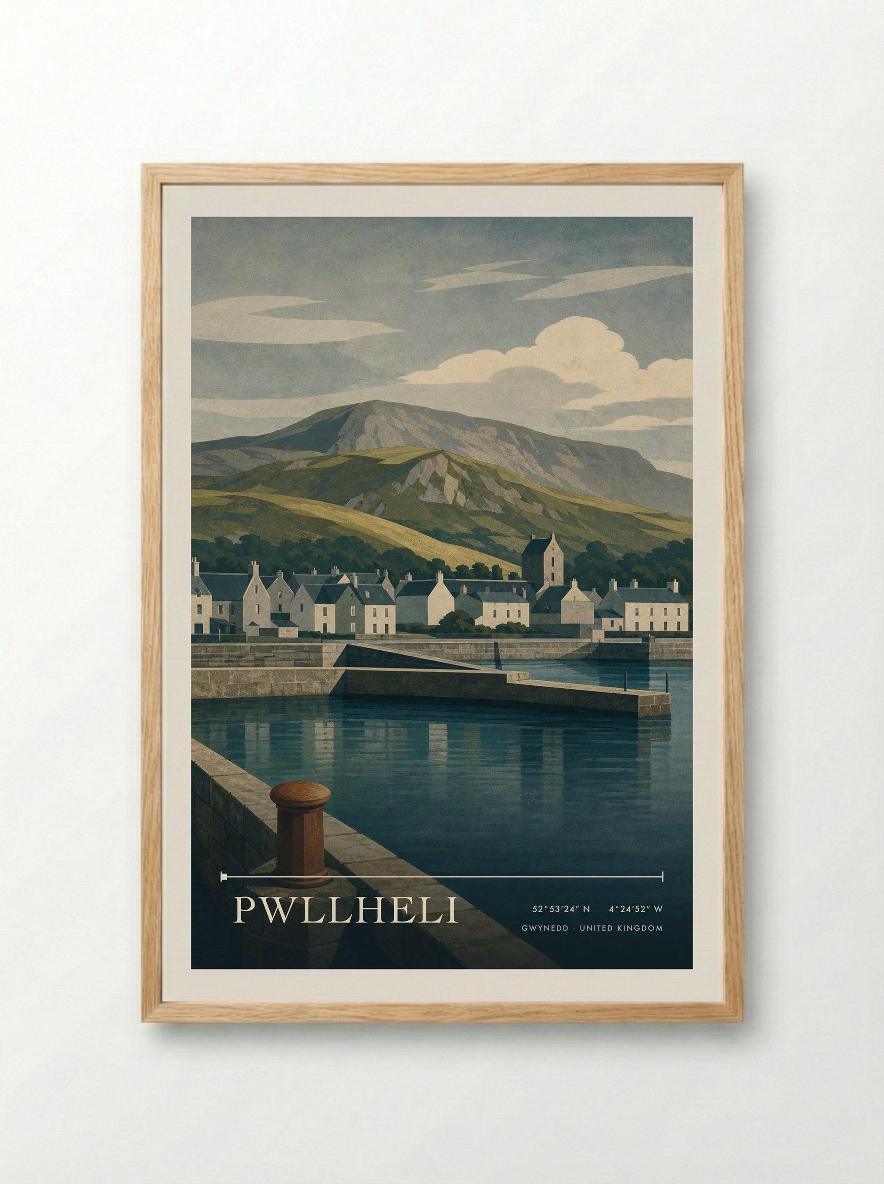 Pwllheli Gwynedd United Kingdom Travel Poster - Framed Print Wood