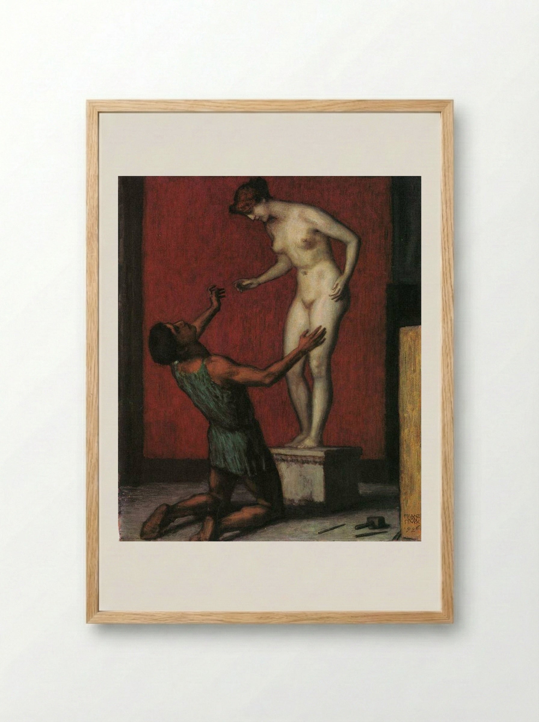 Pygmalion - Franz von Stuck - Framed Print Wood