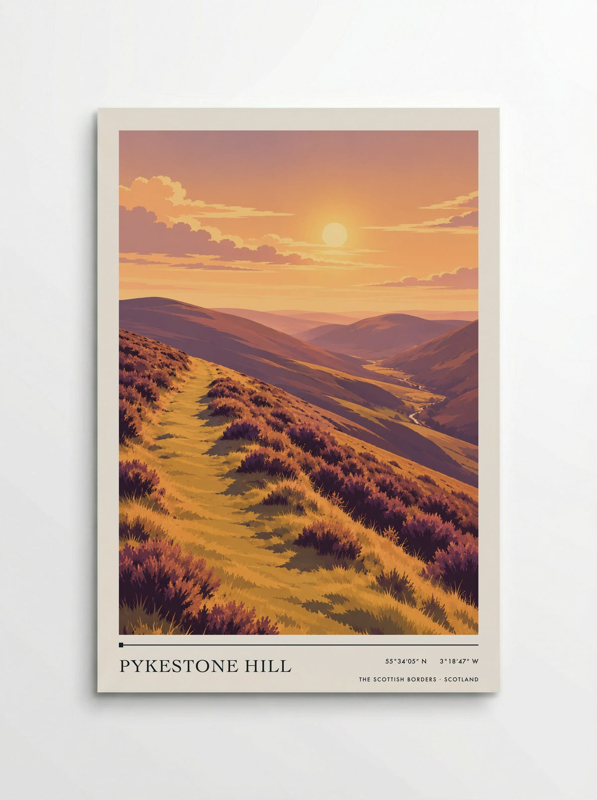 Pykestone Hill, The Scottish Borders | Travel Poster - Poster