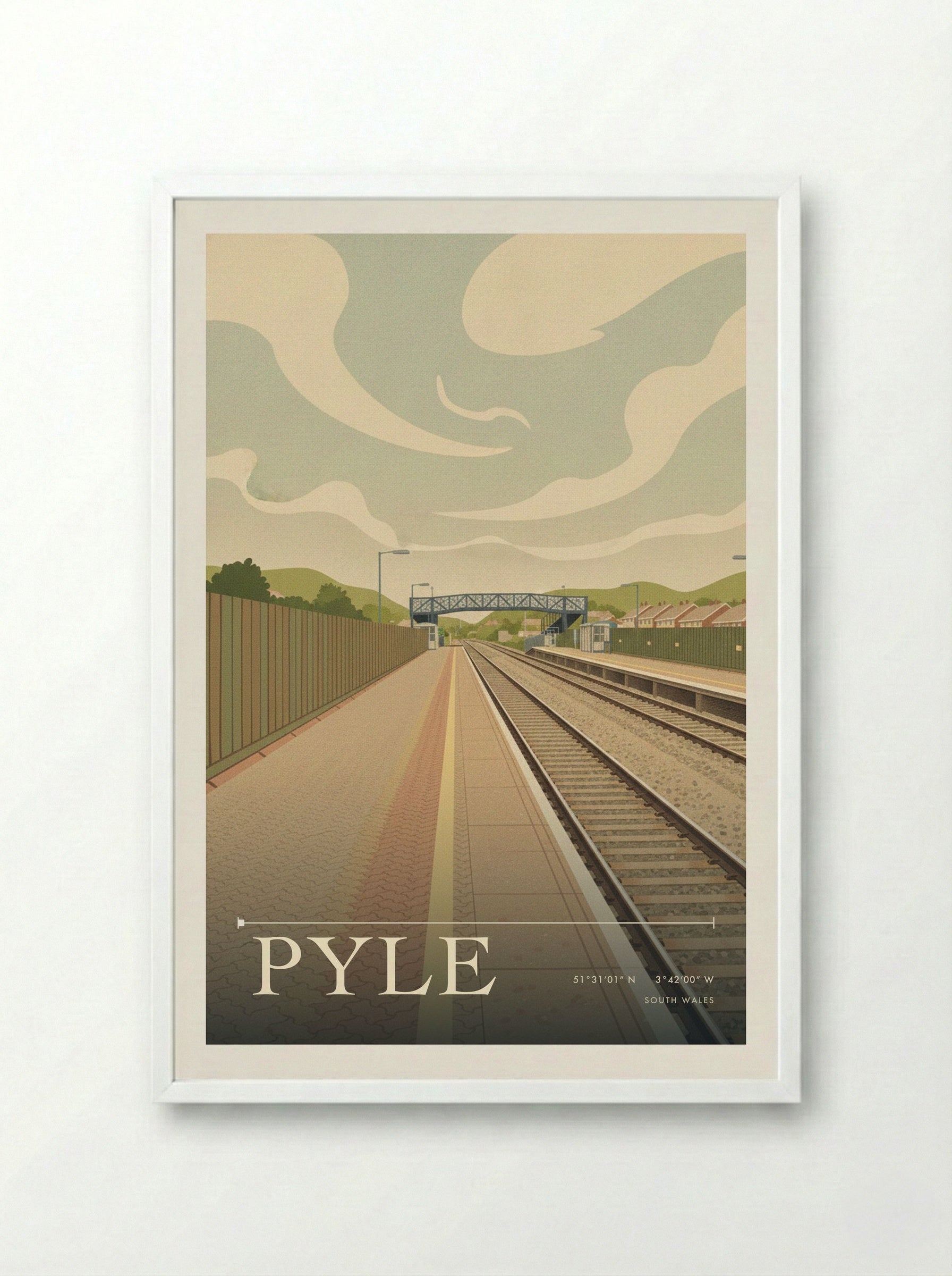 Pyle South Wales Wales Travel Poster - Framed Print White