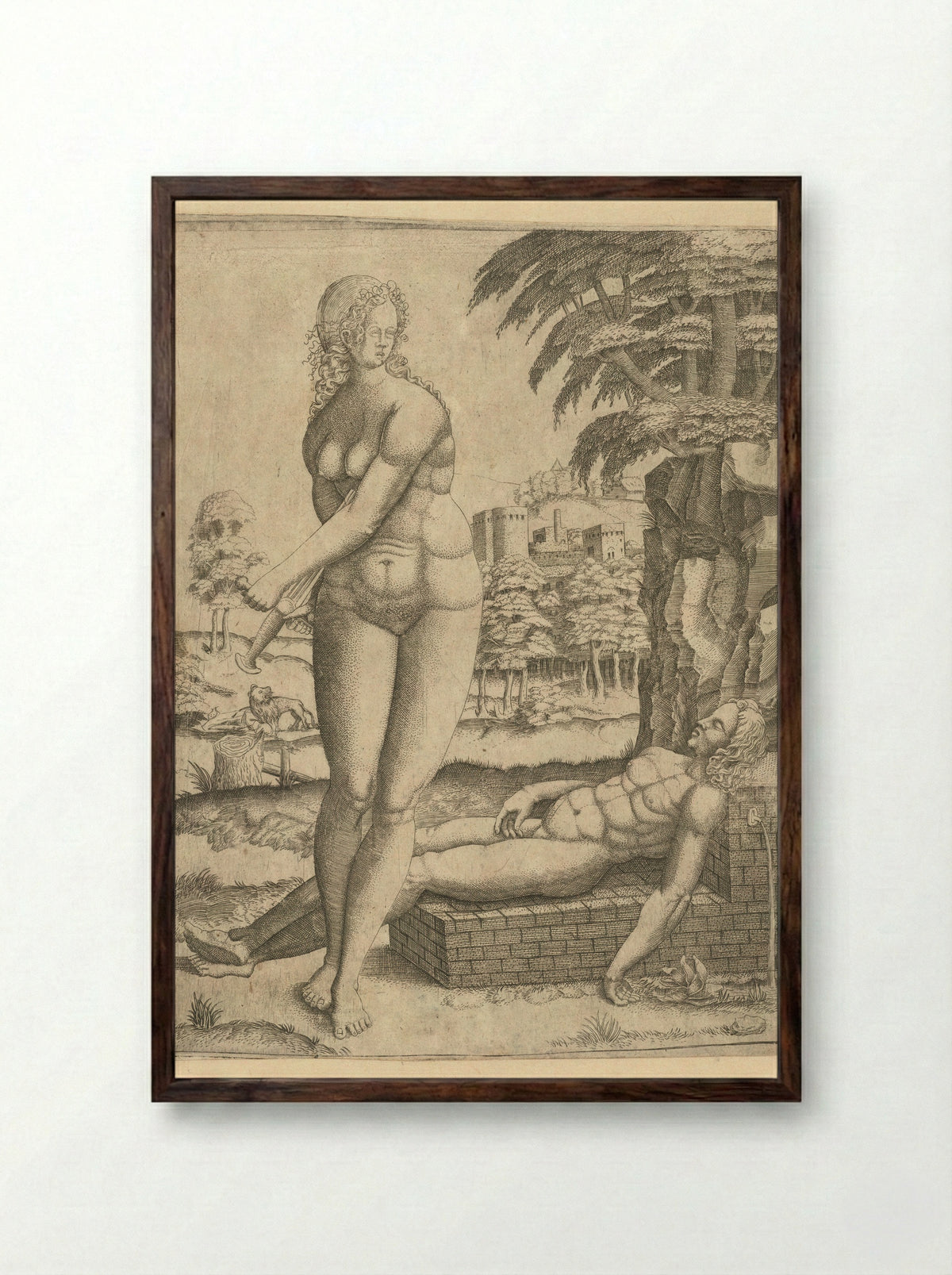 Pyramus and Thisbe - Frans Crabbe van Espleghem - Framed Print Dark Wood
